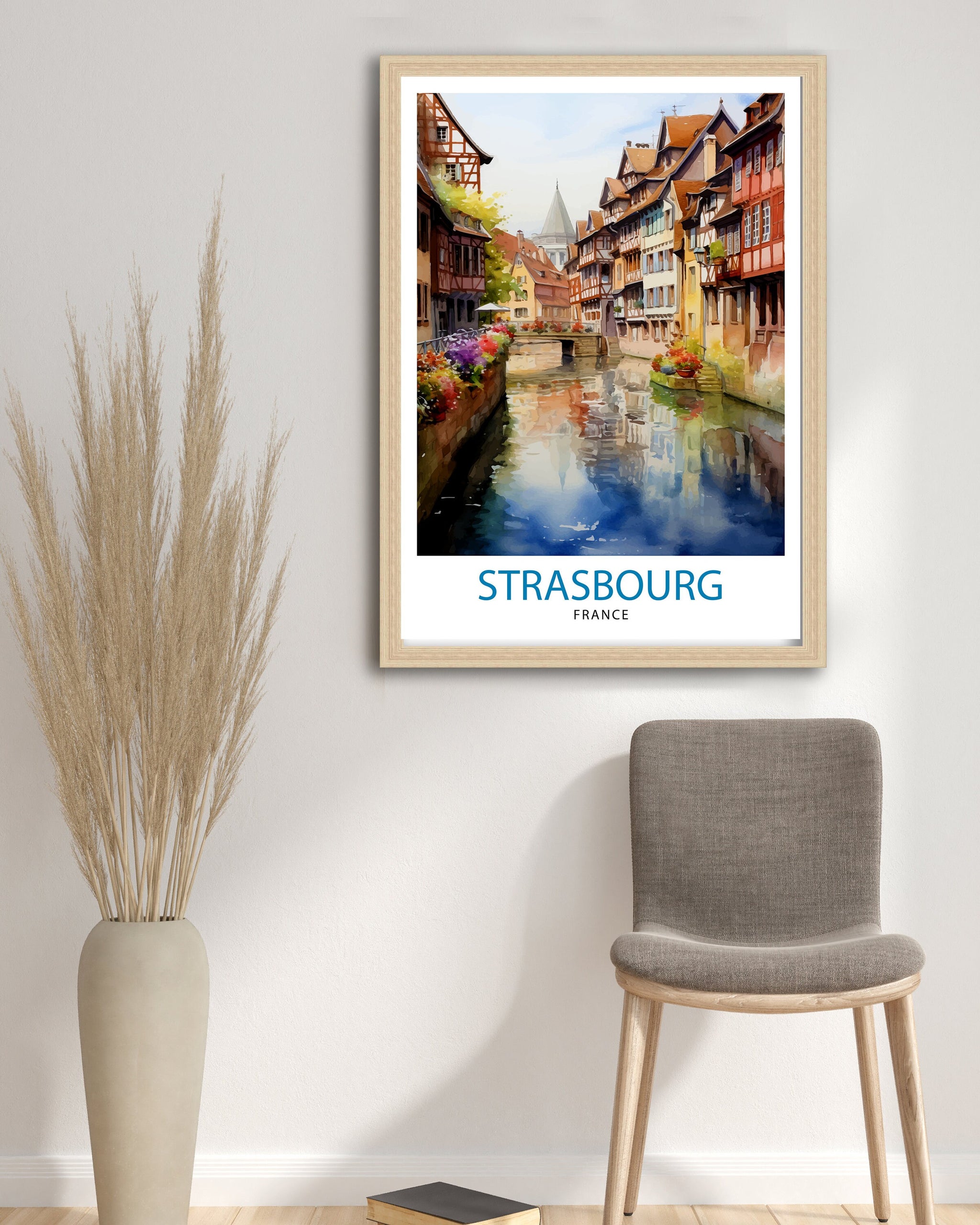 Strasbourg France Travel Print Strasbourg Wall Decor Strasbourg Poster France Travel Prints Strasbourg Art Print Strasbourg Illustration