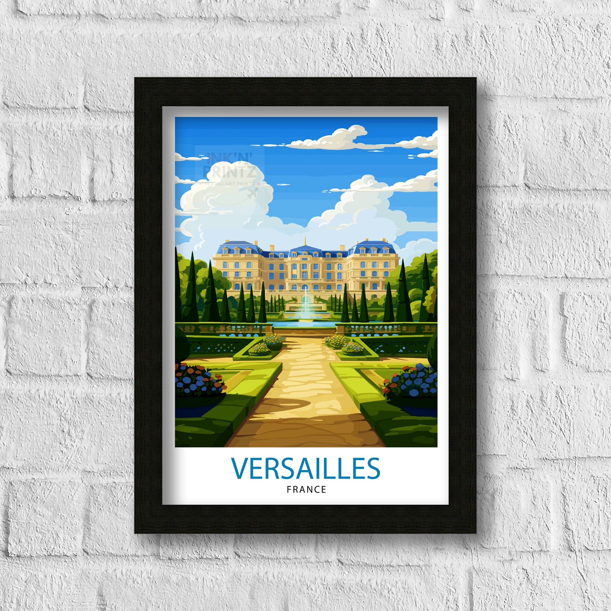 Versailles France Travel Print Versailles Wall Decor Versailles Poster France Travel Prints Versailles Art Print Versailles Illustration