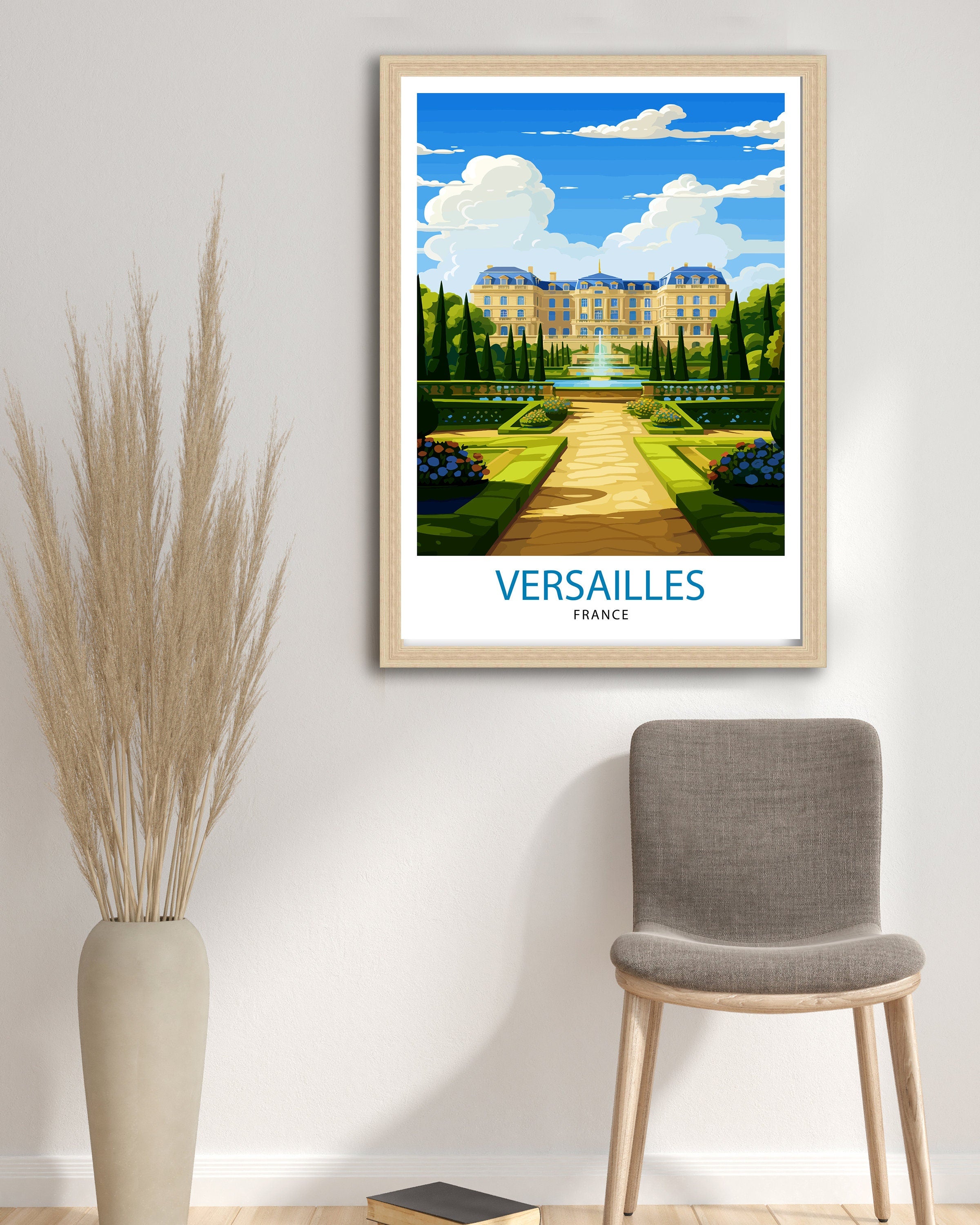Versailles France Travel Print Versailles Wall Decor Versailles Poster France Travel Prints Versailles Art Print Versailles Illustration