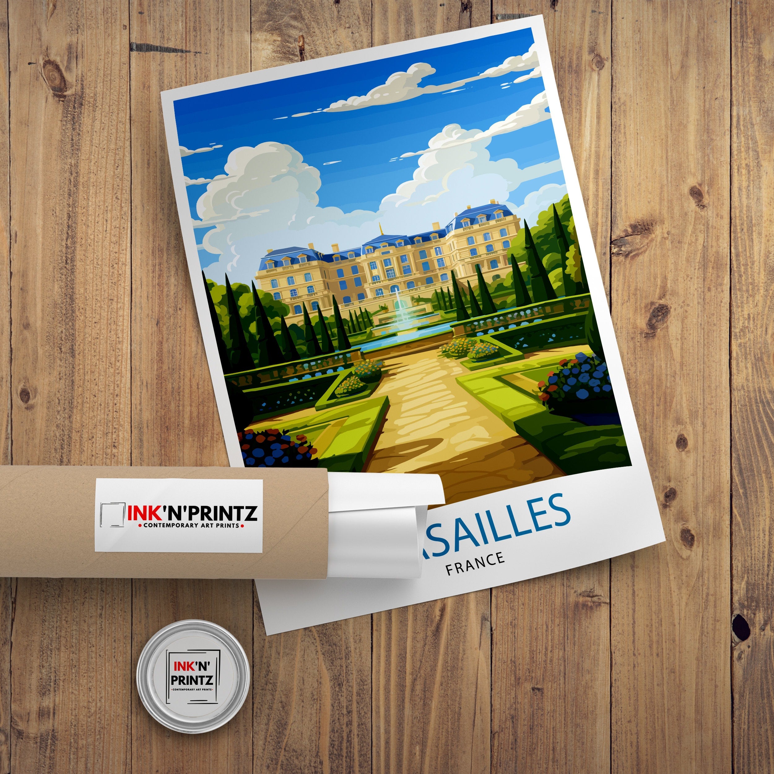 Versailles France Travel Print Versailles Wall Decor Versailles Poster France Travel Prints Versailles Art Print Versailles Illustration