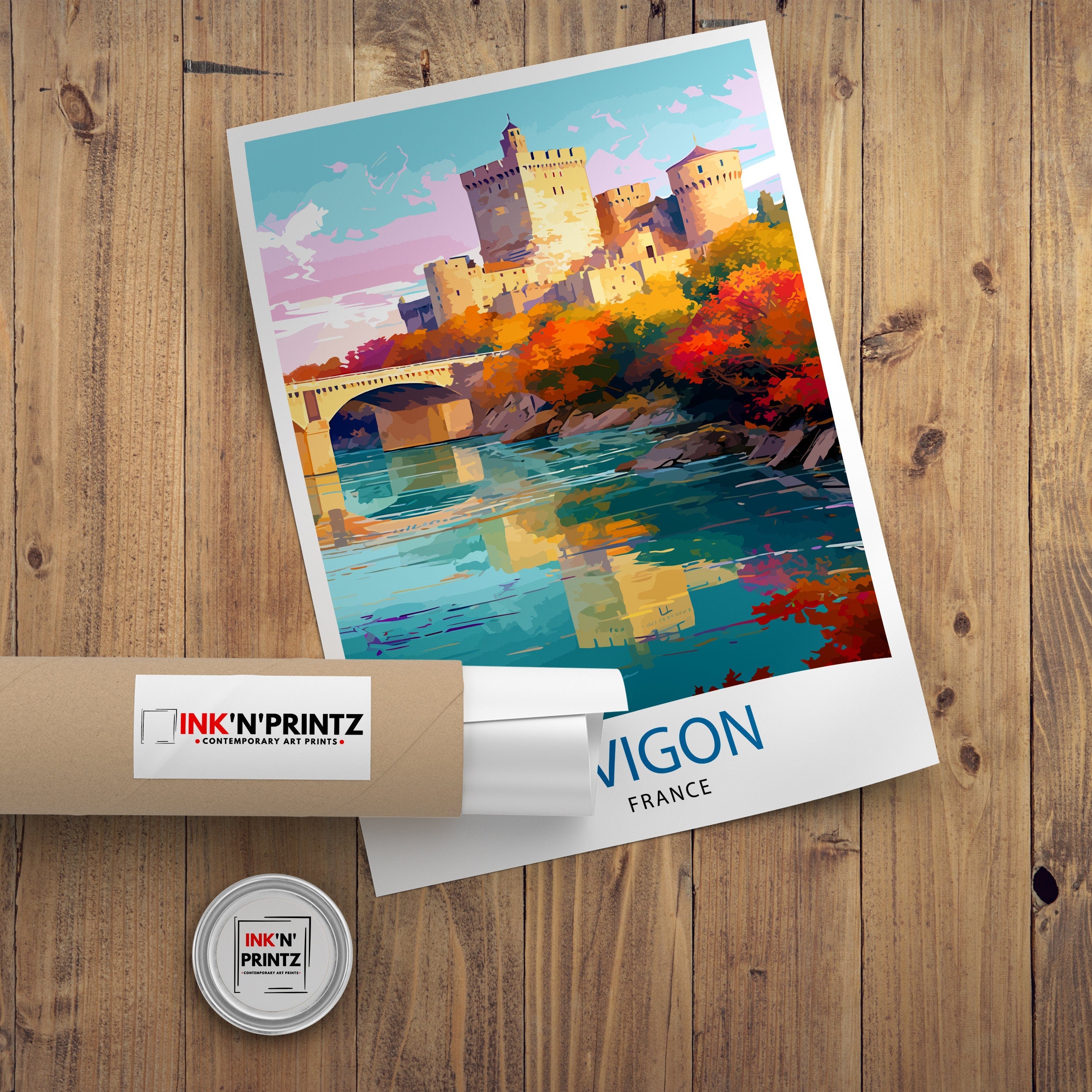 Avignon France Travel Print , Avignon Wall Decor, Avignon Home Living Decor, Avignon France Illustration, Travel Poster Gift for Avignon