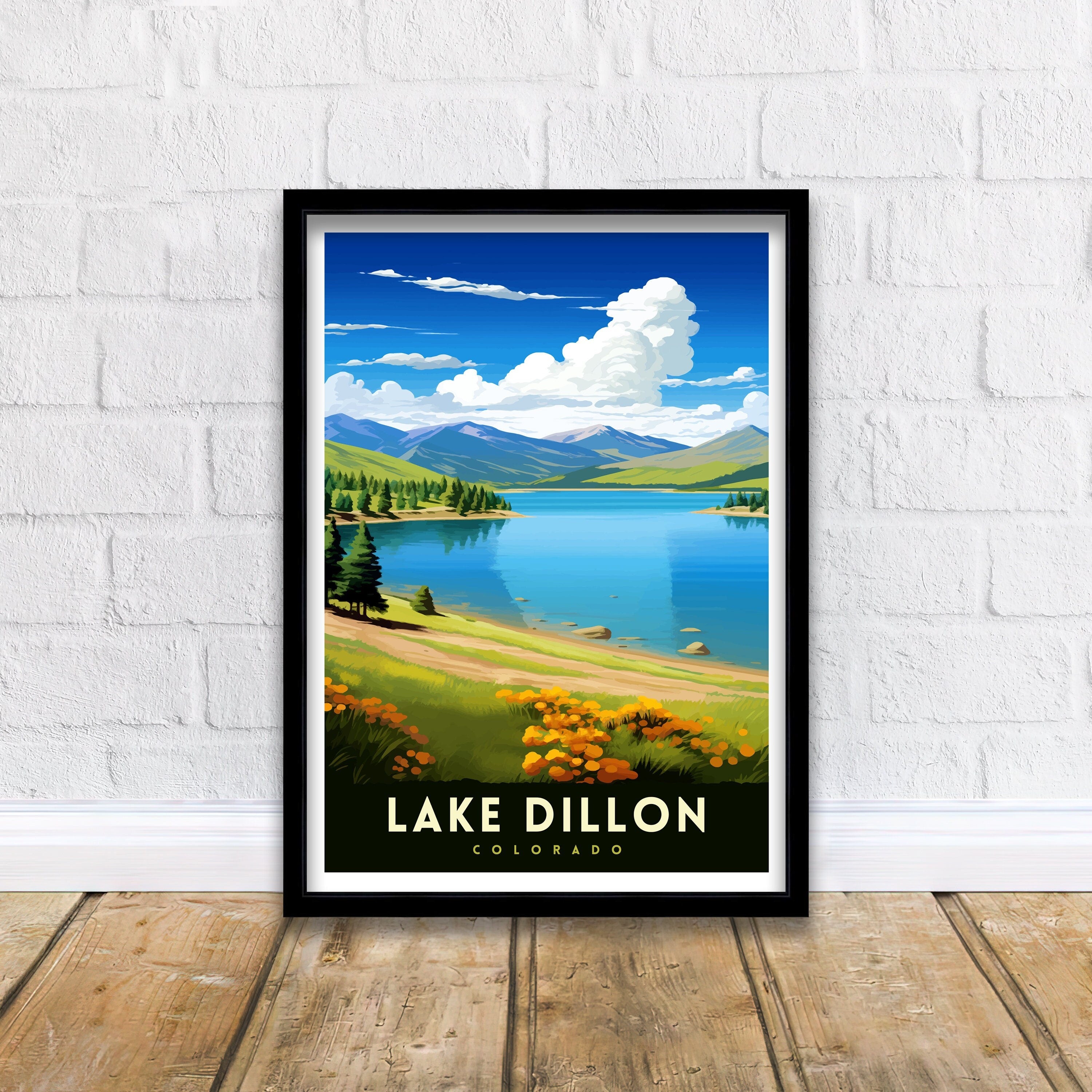 Lake Dillon Colorado Travel Print| Colorado Wall Decor Lake Dillon Poster Rocky Mountain Travel Prints Colorado Art Print Lake Dillon