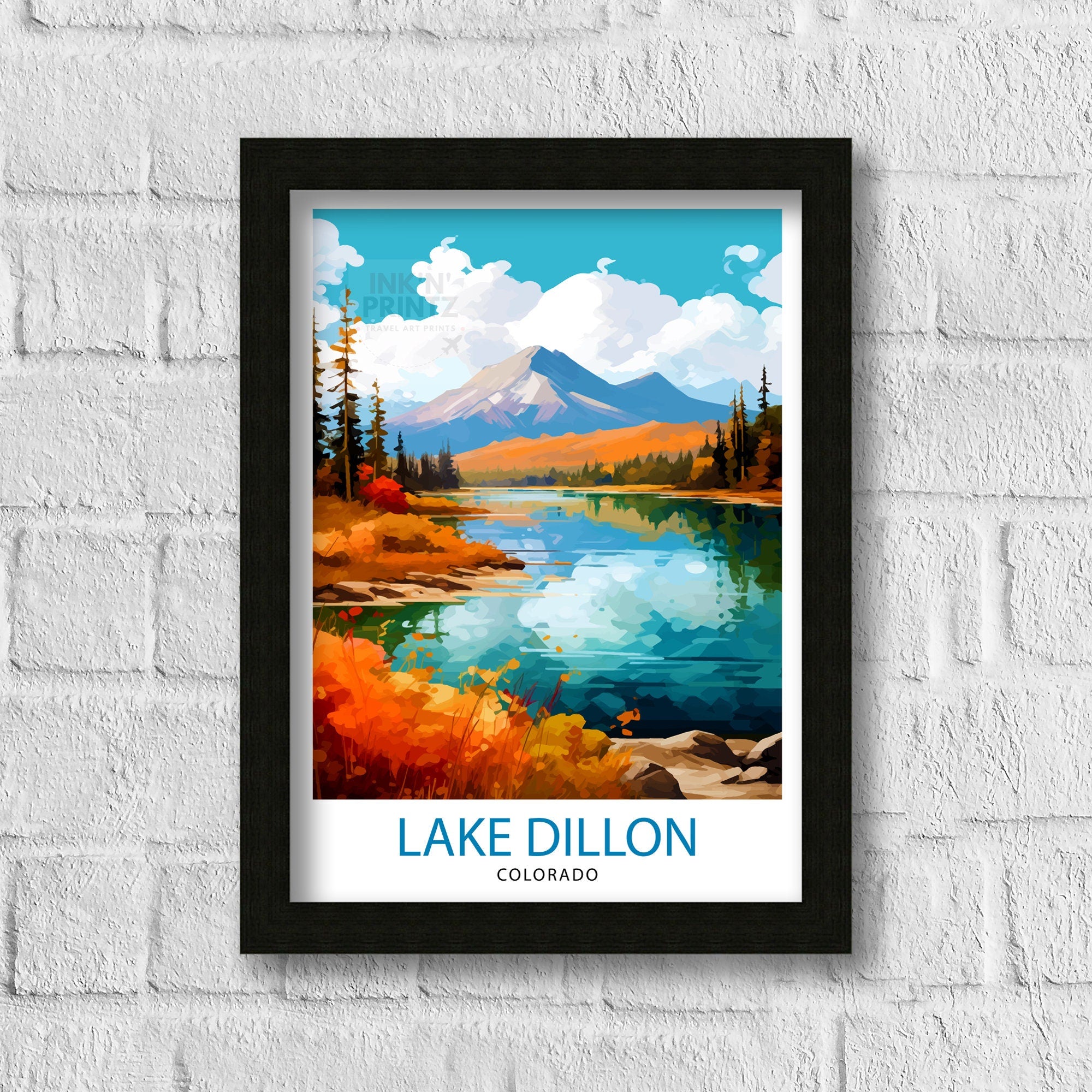 Lake Dillon Colorado Travel Print| Colorado Wall Decor Lake Dillon Poster Rocky Mountain Travel Prints Colorado Art Print Lake Dillon