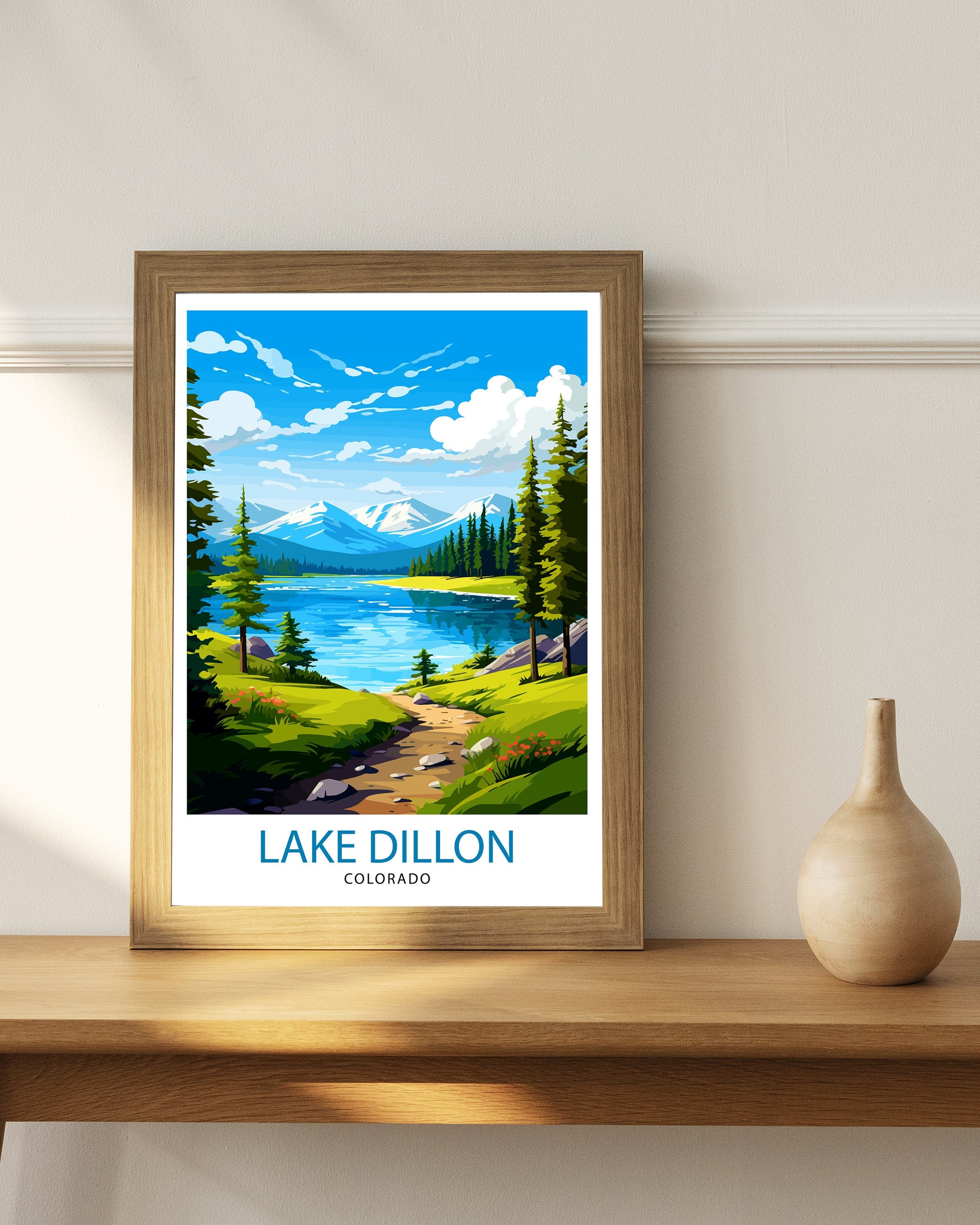 Lake Dillon Colorado Travel Print| Colorado Wall Decor Lake Dillon Poster Rocky Mountain Travel Prints Colorado Art Print Lake Dillon