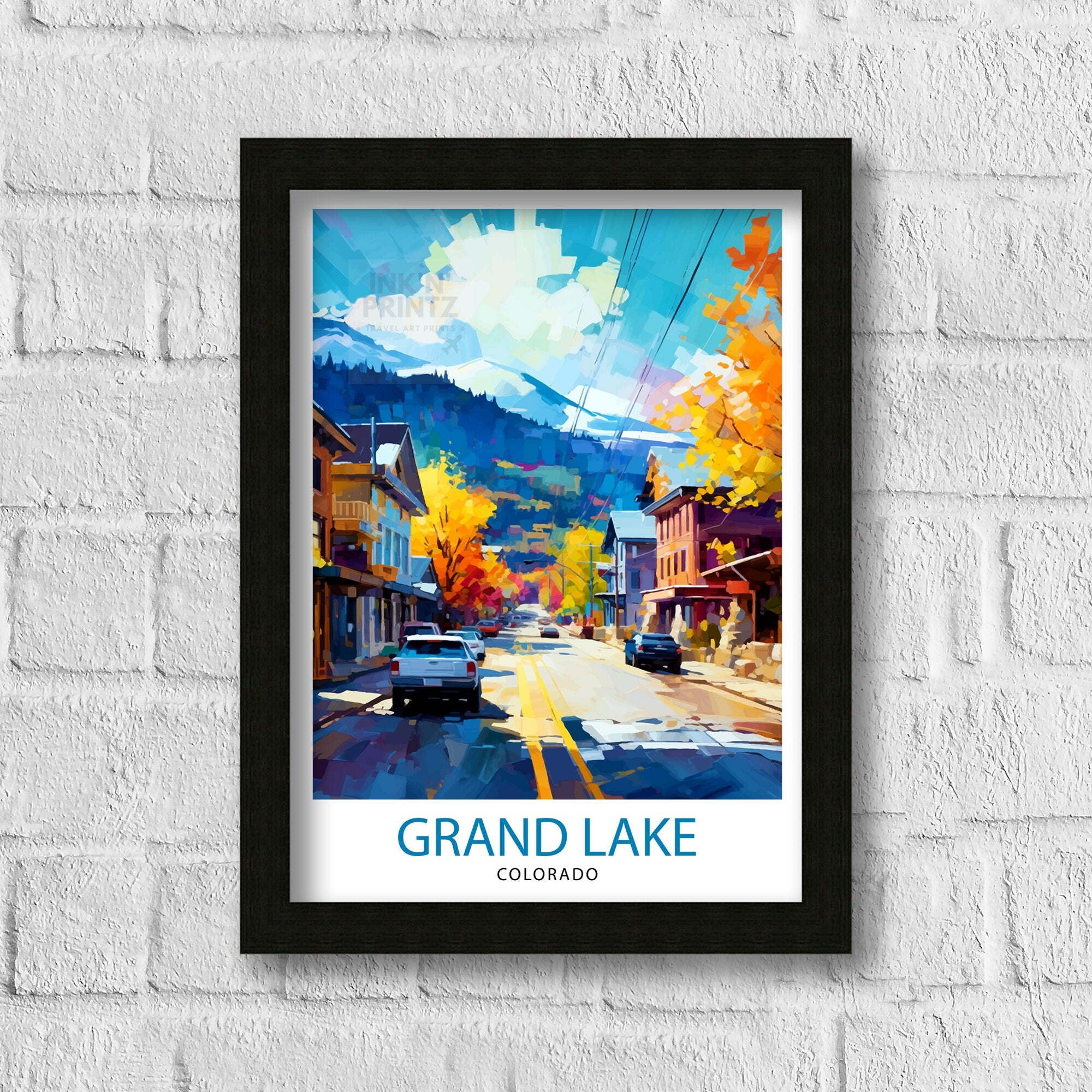 Grand Lake Colorado Travel Print| Colorado Wall Decor Grand Lake Poster Rocky Mountain Travel Prints Colorado Art Print Grand Lake