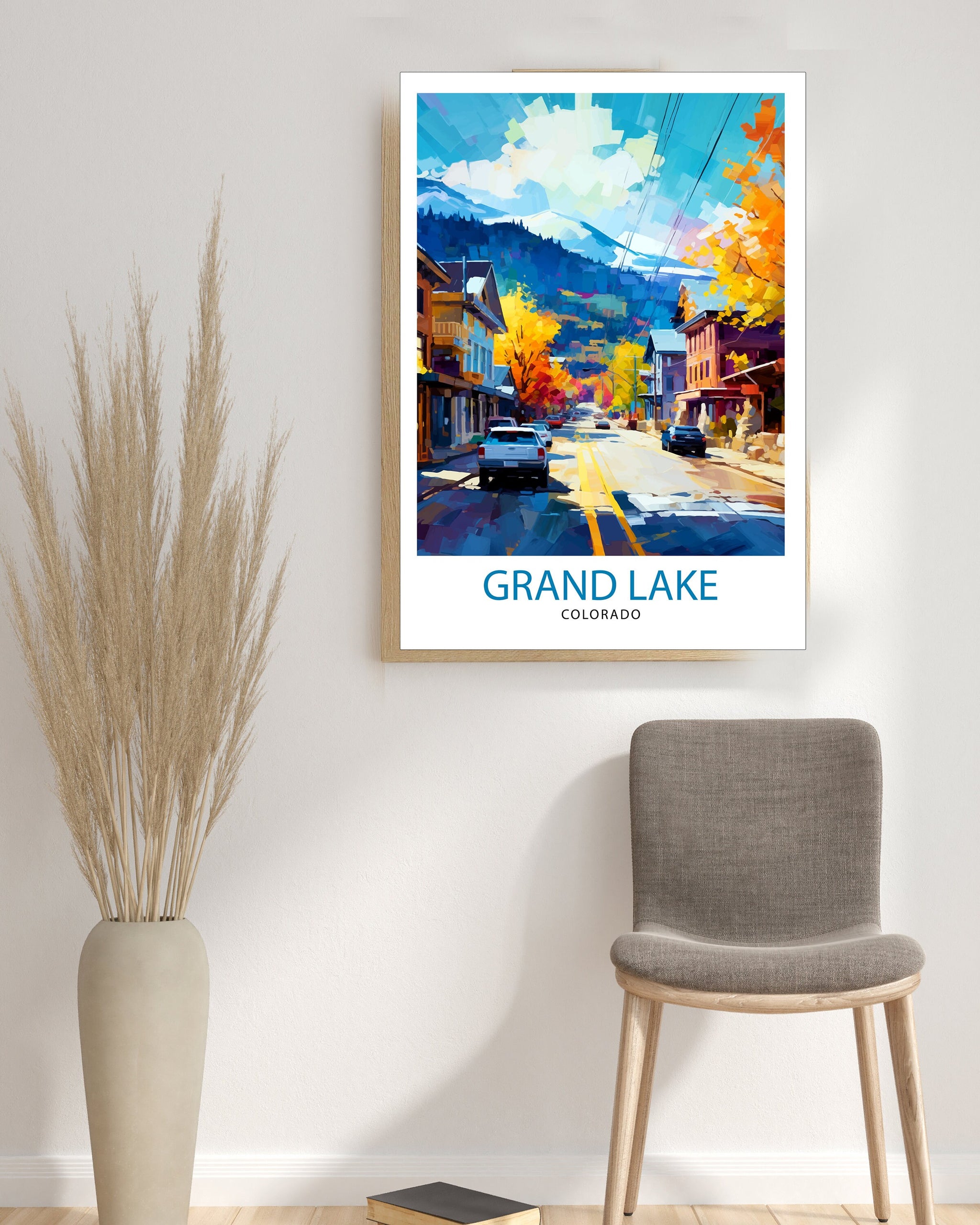 Grand Lake Colorado Travel Print| Colorado Wall Decor Grand Lake Poster Rocky Mountain Travel Prints Colorado Art Print Grand Lake
