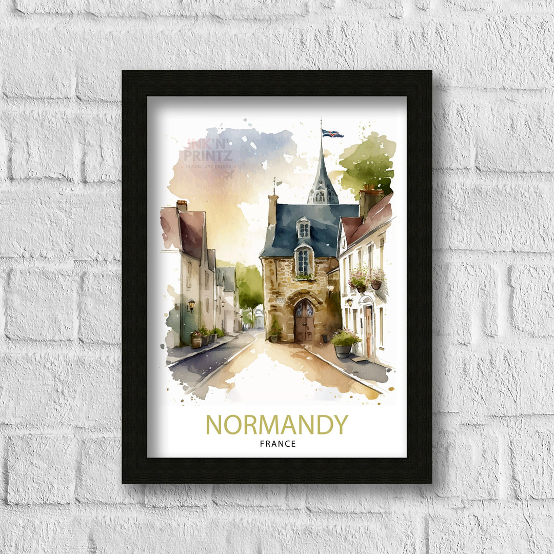 Normandy France Travel Print Normandy Wall Decor Normandy Poster France Travel Prints Normandy Art Print Normandy Illustration Normandy