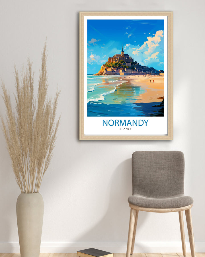 Normandy France Travel Print Normandy Wall Decor Normandy Poster France Travel Prints Normandy Art Print Normandy Illustration Normandy