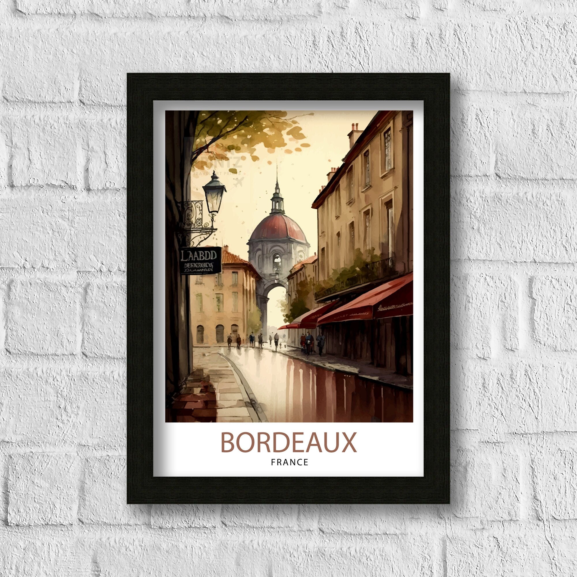 Bordeaux France Travel Poster, City Illustration Art Print
