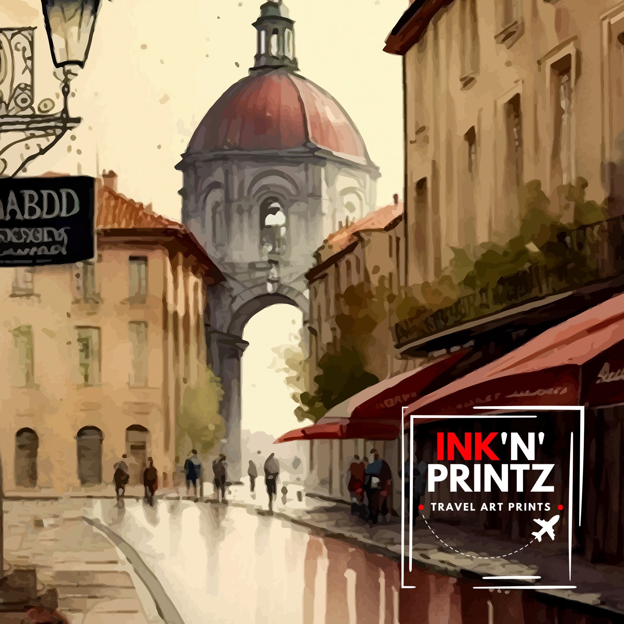 Bordeaux France Travel Poster, City Illustration Art Print