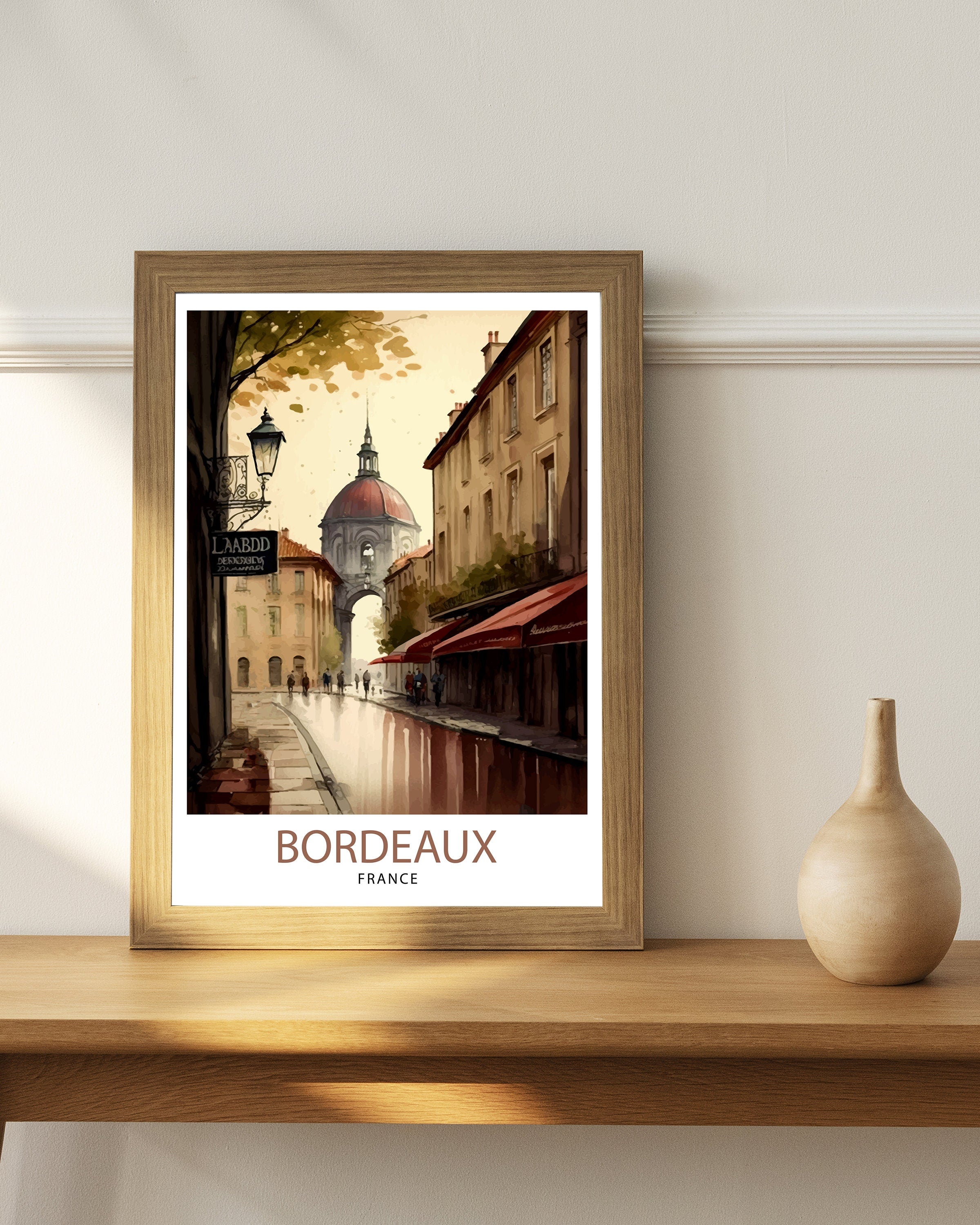 Bordeaux France Travel Poster, City Illustration Art Print