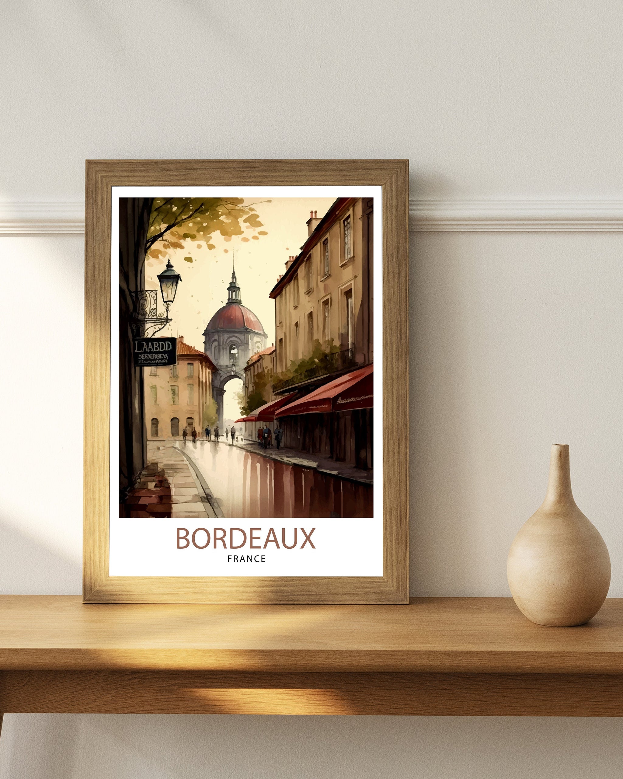 Bordeaux France Travel Poster, City Illustration Art Print