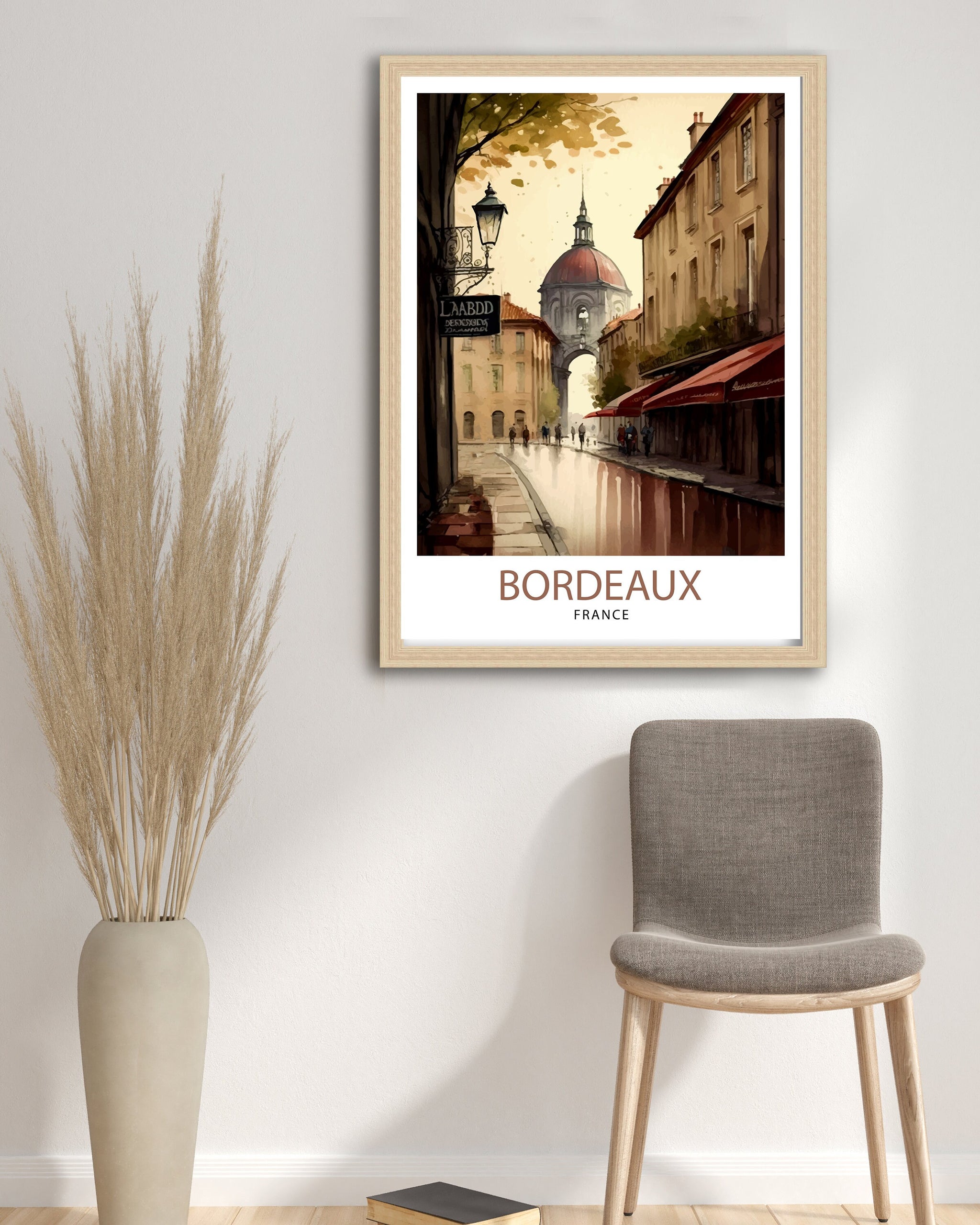 Bordeaux France Travel Poster, City Illustration Art Print