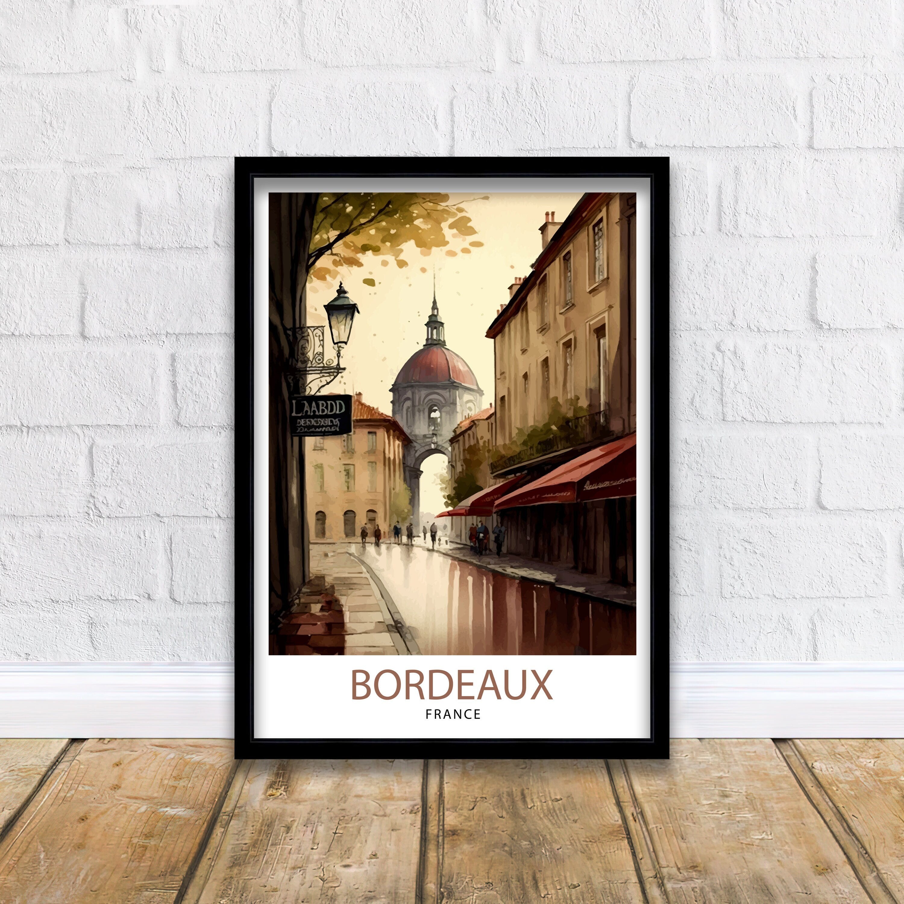 Bordeaux France Travel Poster, City Illustration Art Print