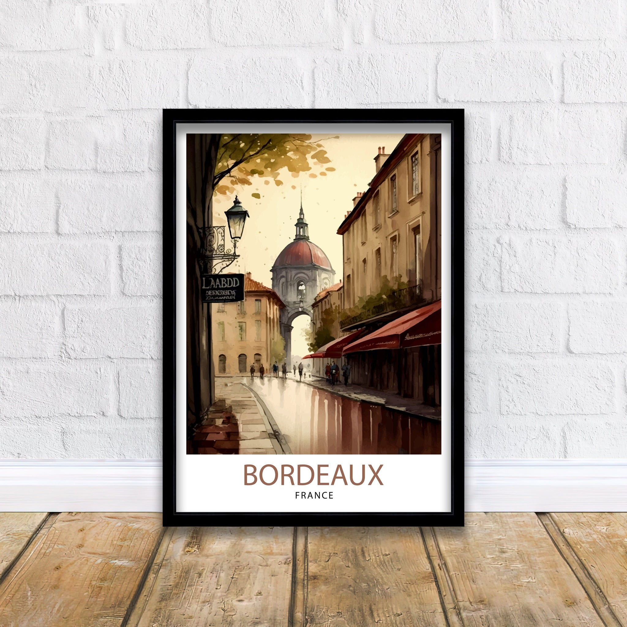 Bordeaux France Travel Poster, City Illustration Art Print