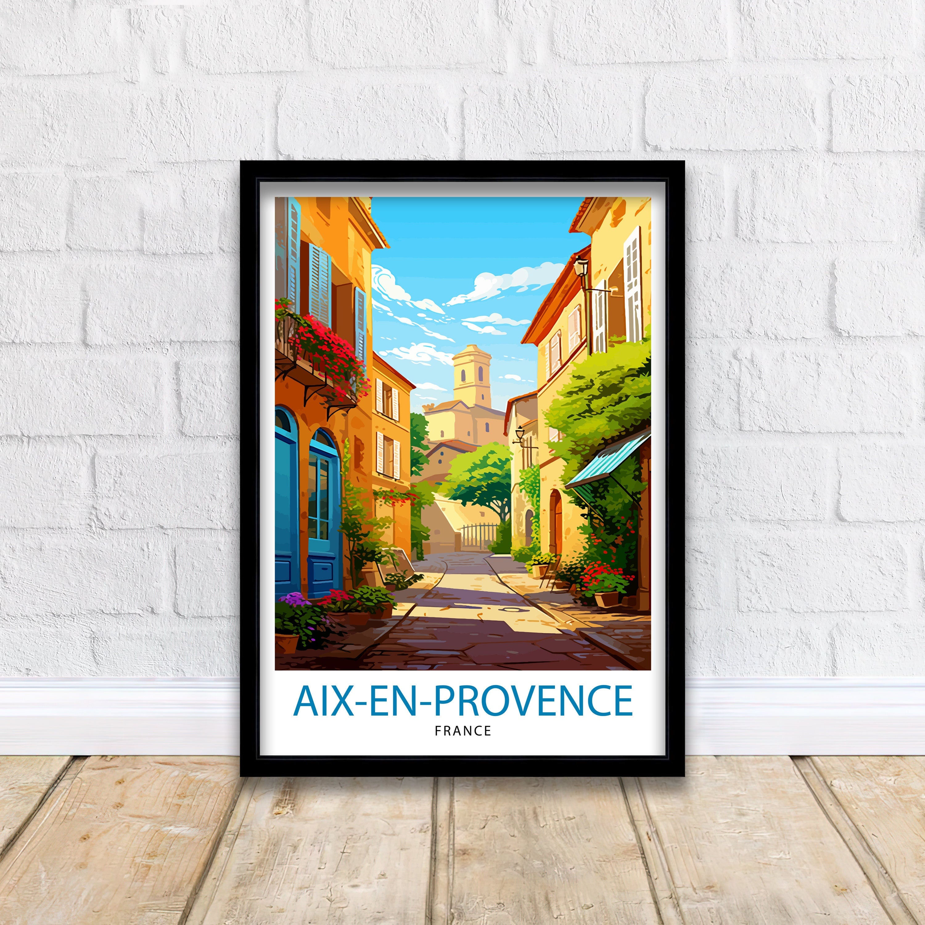 Aix-en-Provence Travel Print Provence Wall Decor Aix-en-Provence Poster France Travel Prints Aix-en-Provence Art Print Provence Illustration