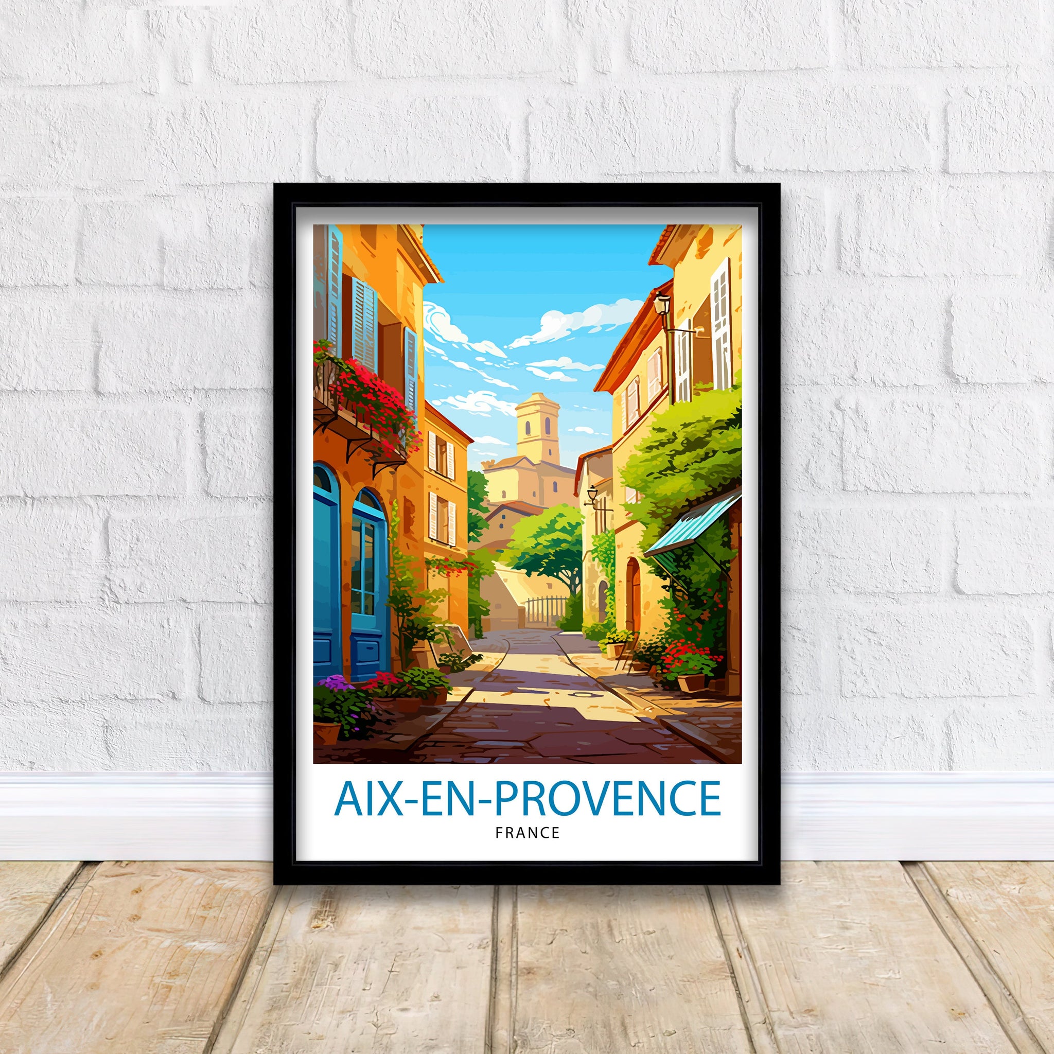 Aix-en-Provence Travel Print Provence Wall Decor Aix-en-Provence Poster France Travel Prints Aix-en-Provence Art Print Provence Illustration