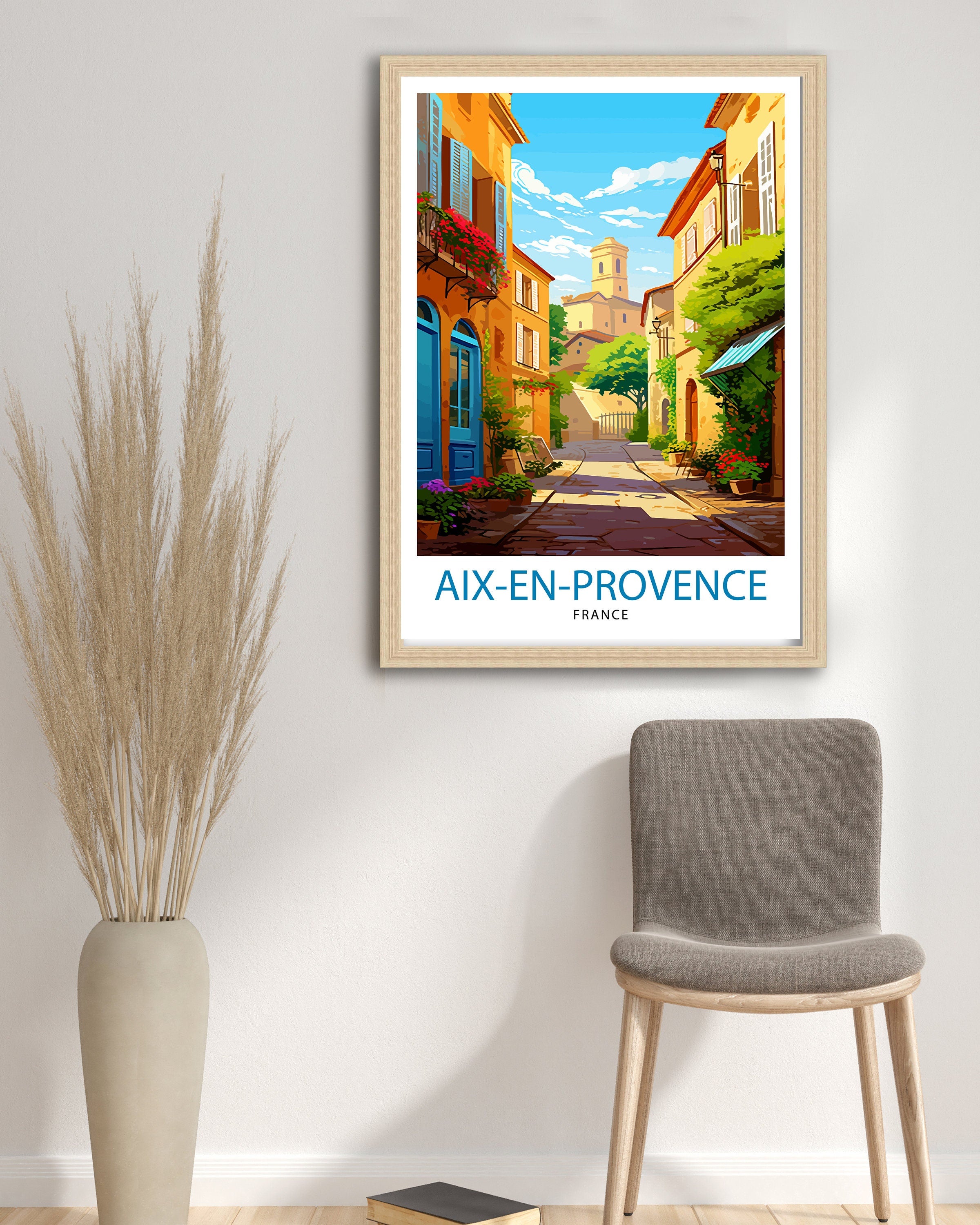 Aix-en-Provence Travel Print Provence Wall Decor Aix-en-Provence Poster France Travel Prints Aix-en-Provence Art Print Provence Illustration