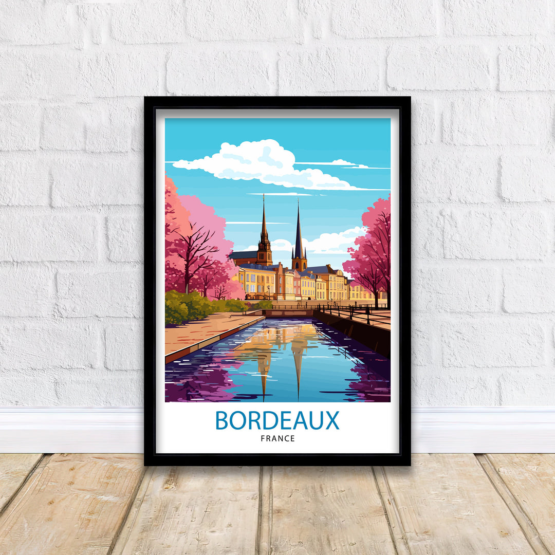 Bordeaux France Travel Print Bordeaux Wall Decor Bordeaux Poster France Travel Prints Bordeaux Art Print Bordeaux Illustration Bordeaux