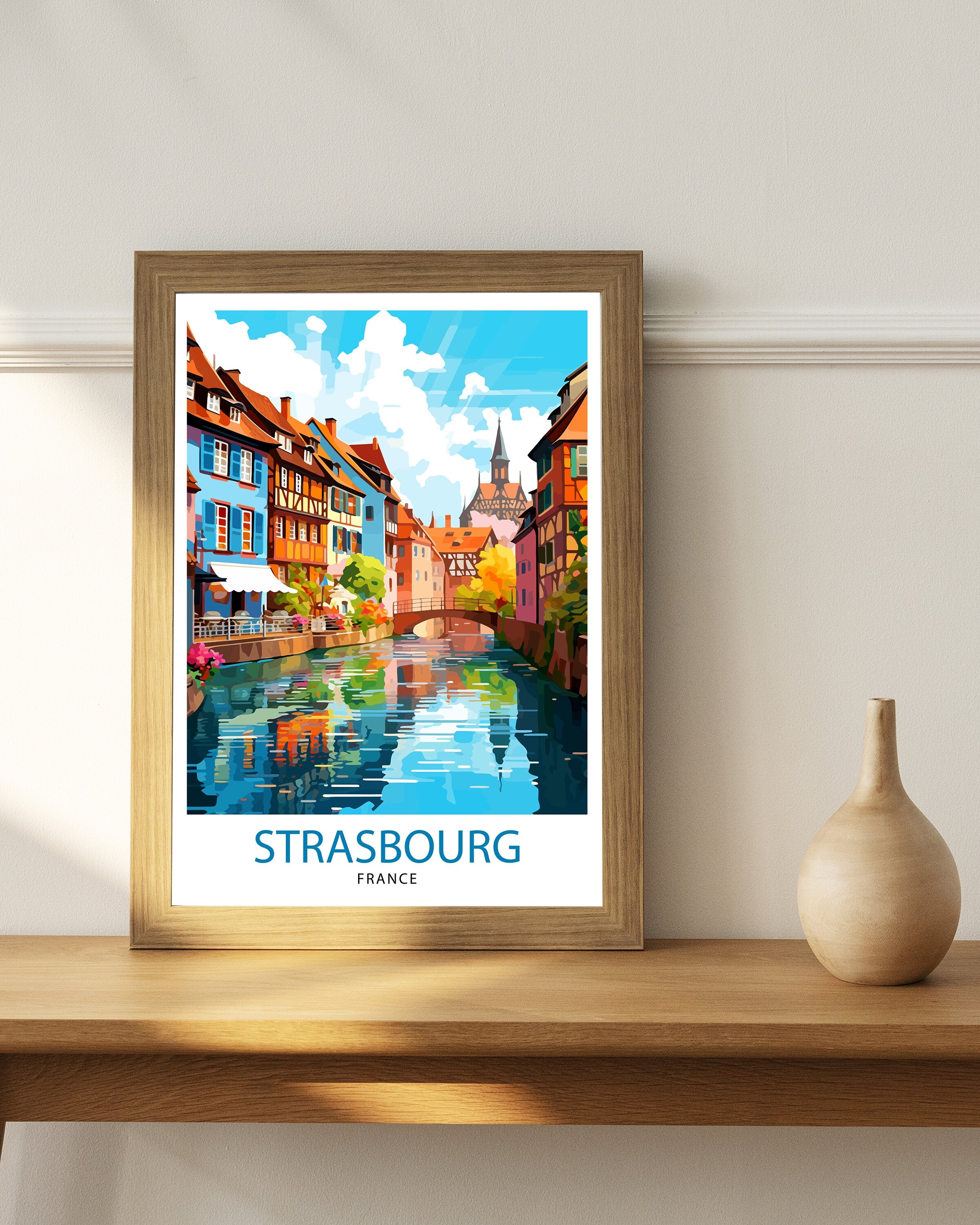 Strasbourg France Travel Print Strasbourg Wall Decor Strasbourg Poster France Travel Prints Strasbourg Art Print Strasbourg Illustration