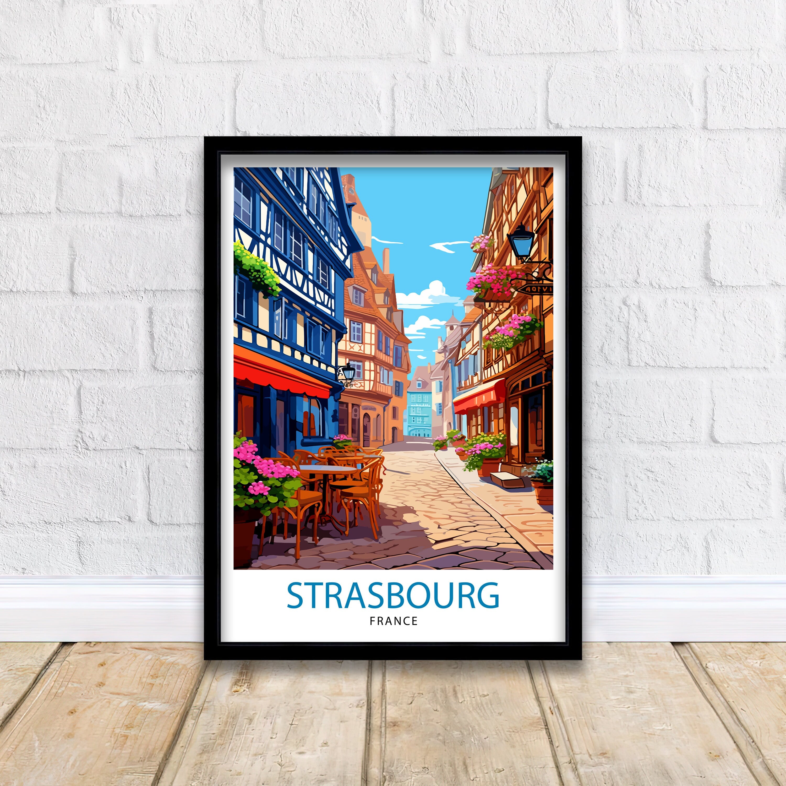 Strasbourg France Travel Print Strasbourg Wall Decor Strasbourg Poster France Travel Prints Strasbourg Art Print Strasbourg Illustration