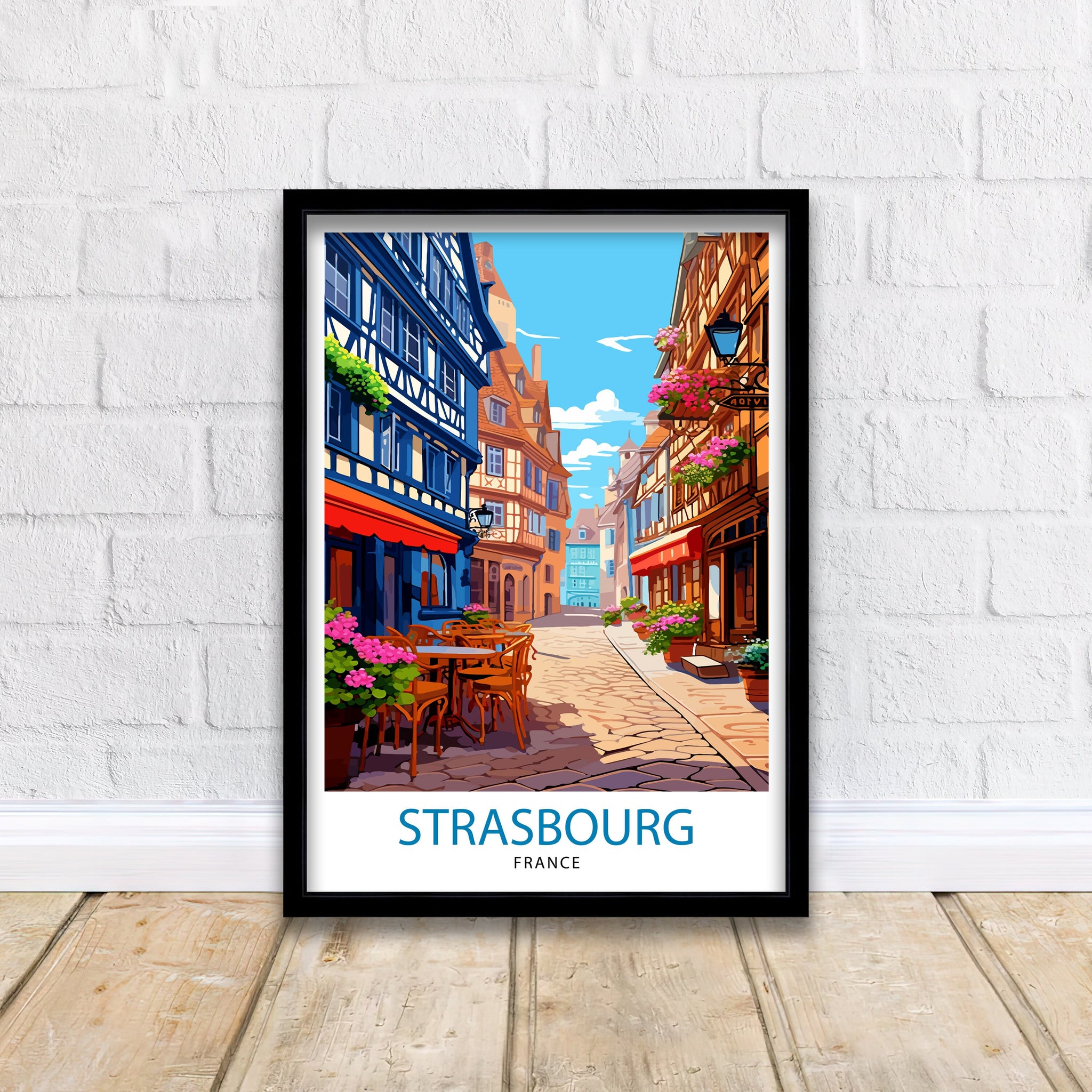 Strasbourg France Travel Print Strasbourg Wall Decor Strasbourg Poster France Travel Prints Strasbourg Art Print Strasbourg Illustration