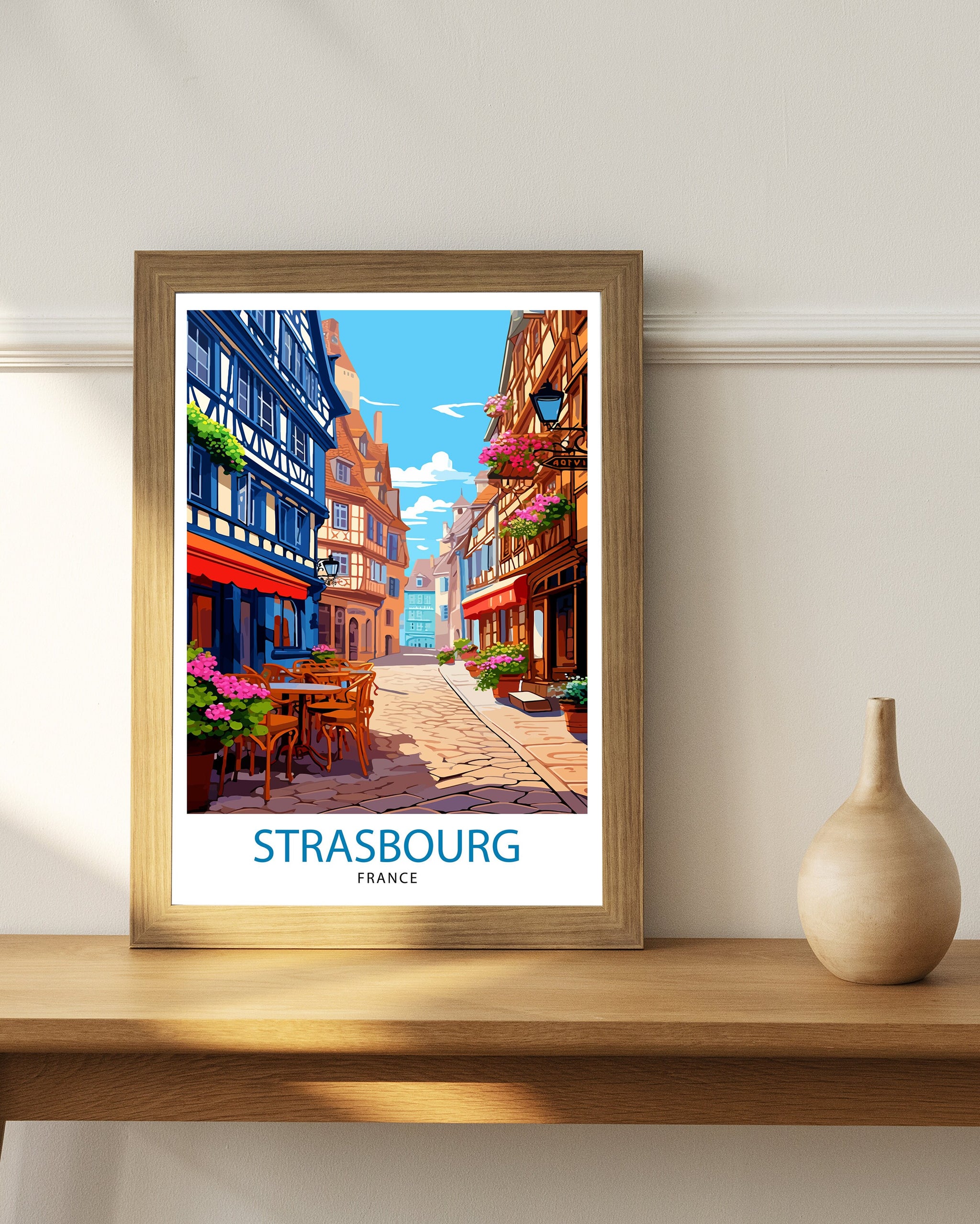 Strasbourg France Travel Print Strasbourg Wall Decor Strasbourg Poster France Travel Prints Strasbourg Art Print Strasbourg Illustration