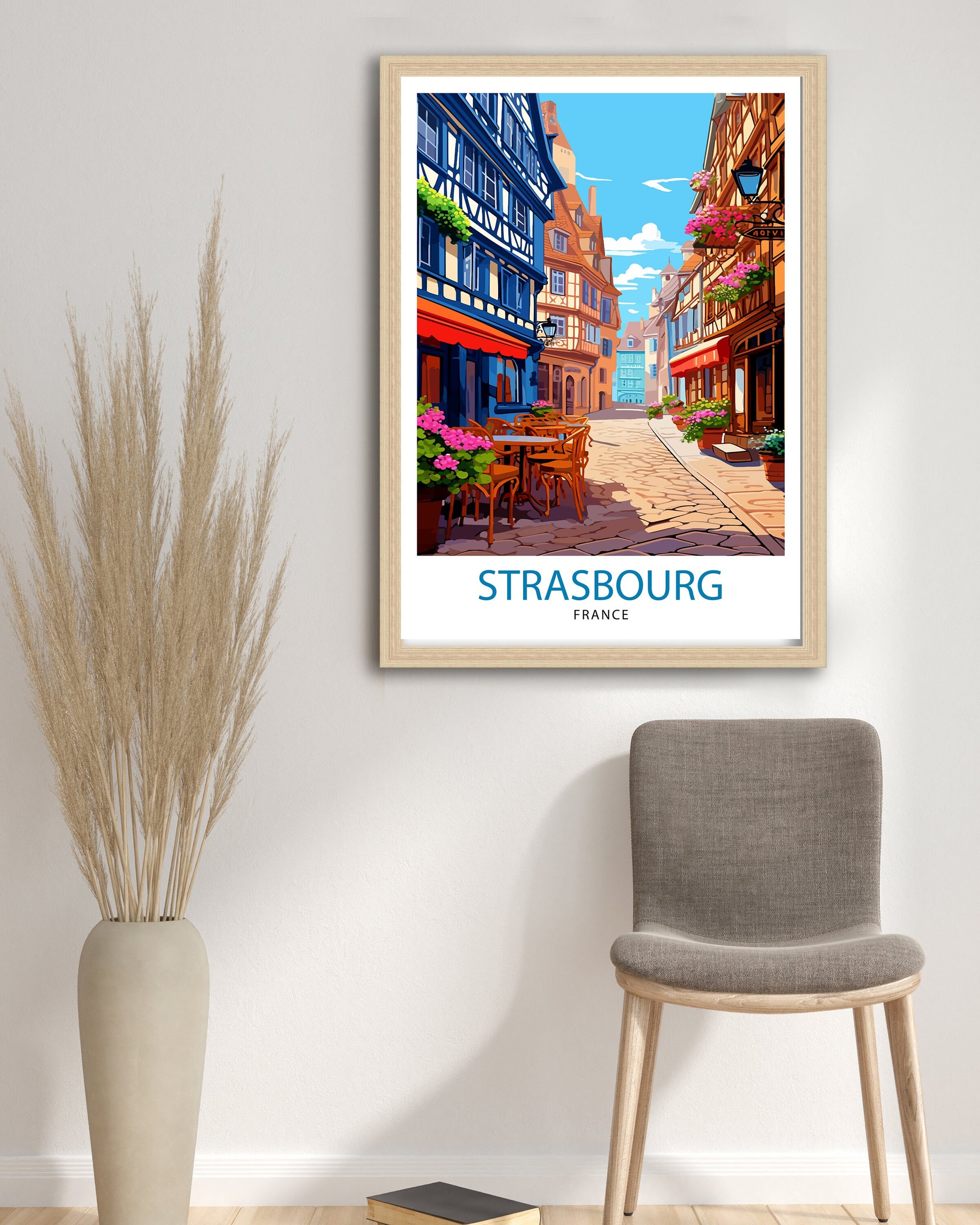 Strasbourg France Travel Print Strasbourg Wall Decor Strasbourg Poster France Travel Prints Strasbourg Art Print Strasbourg Illustration