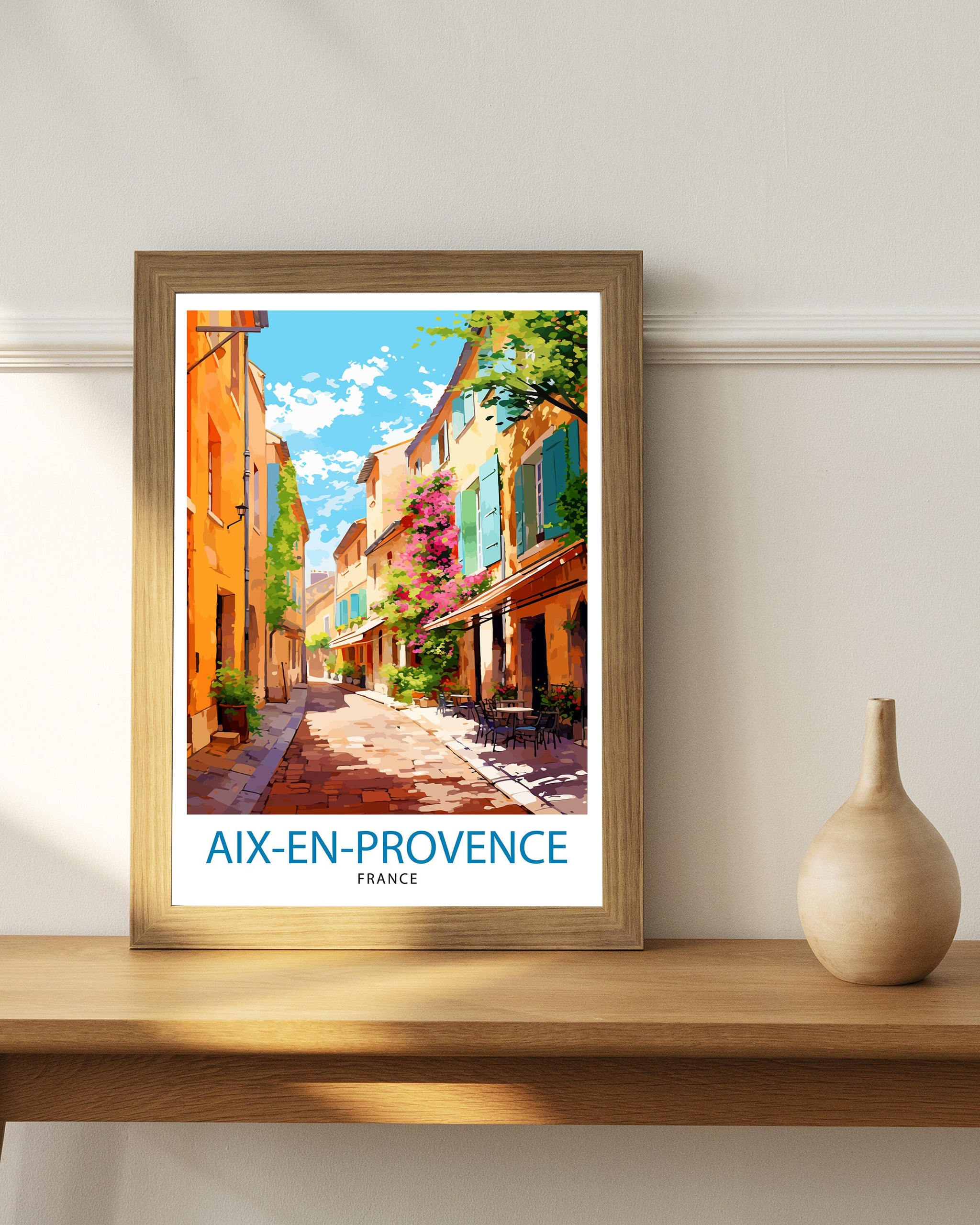 Aix-en-Provence Travel Print Provence Wall Decor Aix-en-Provence Poster France Travel Prints Aix-en-Provence Art Print Provence Illustration