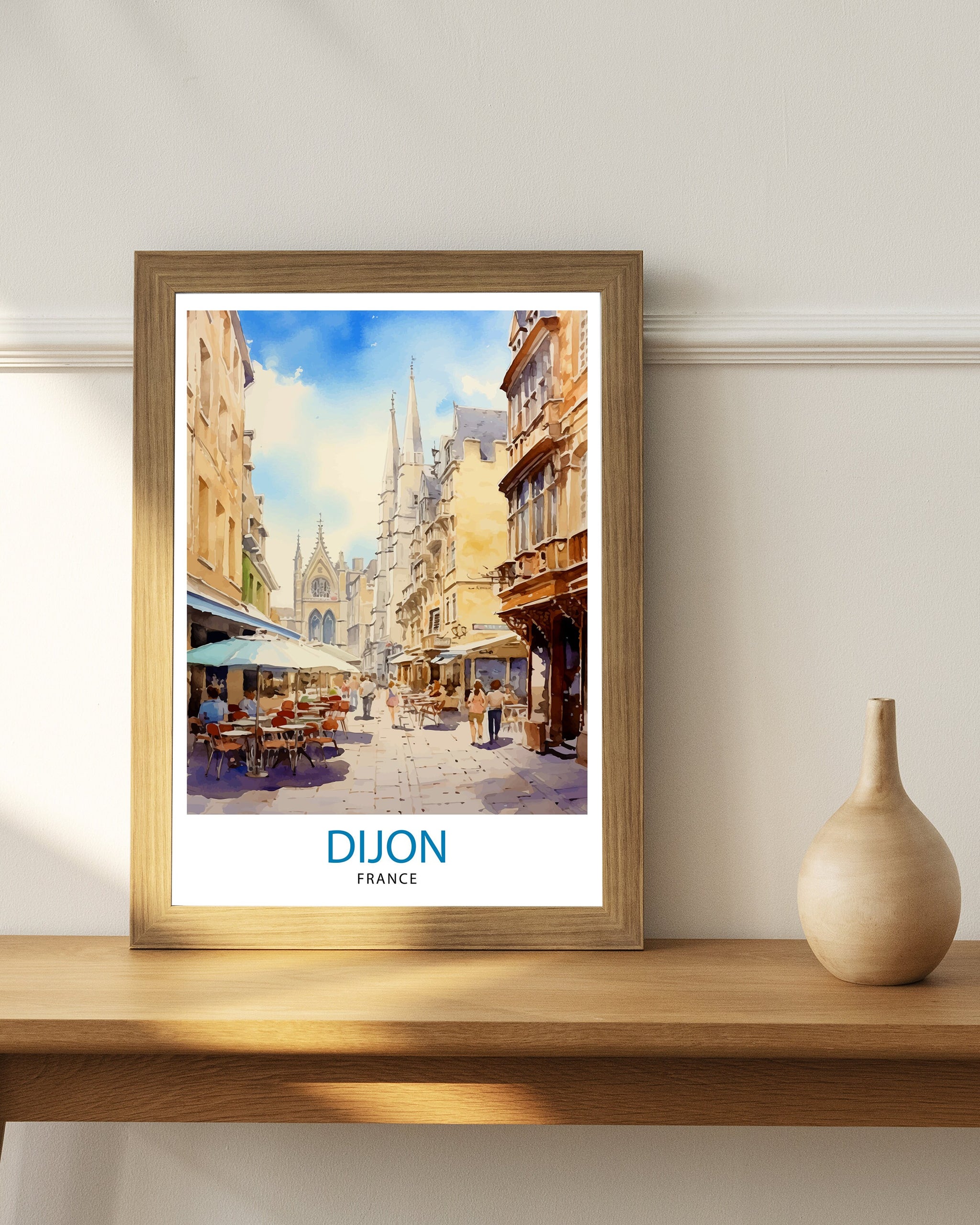 Dijon France Travel Print Dijon Wall Art Dijon Home Decor Dijon France Illustration Travel Poster Gift For Dijon France Home Decor