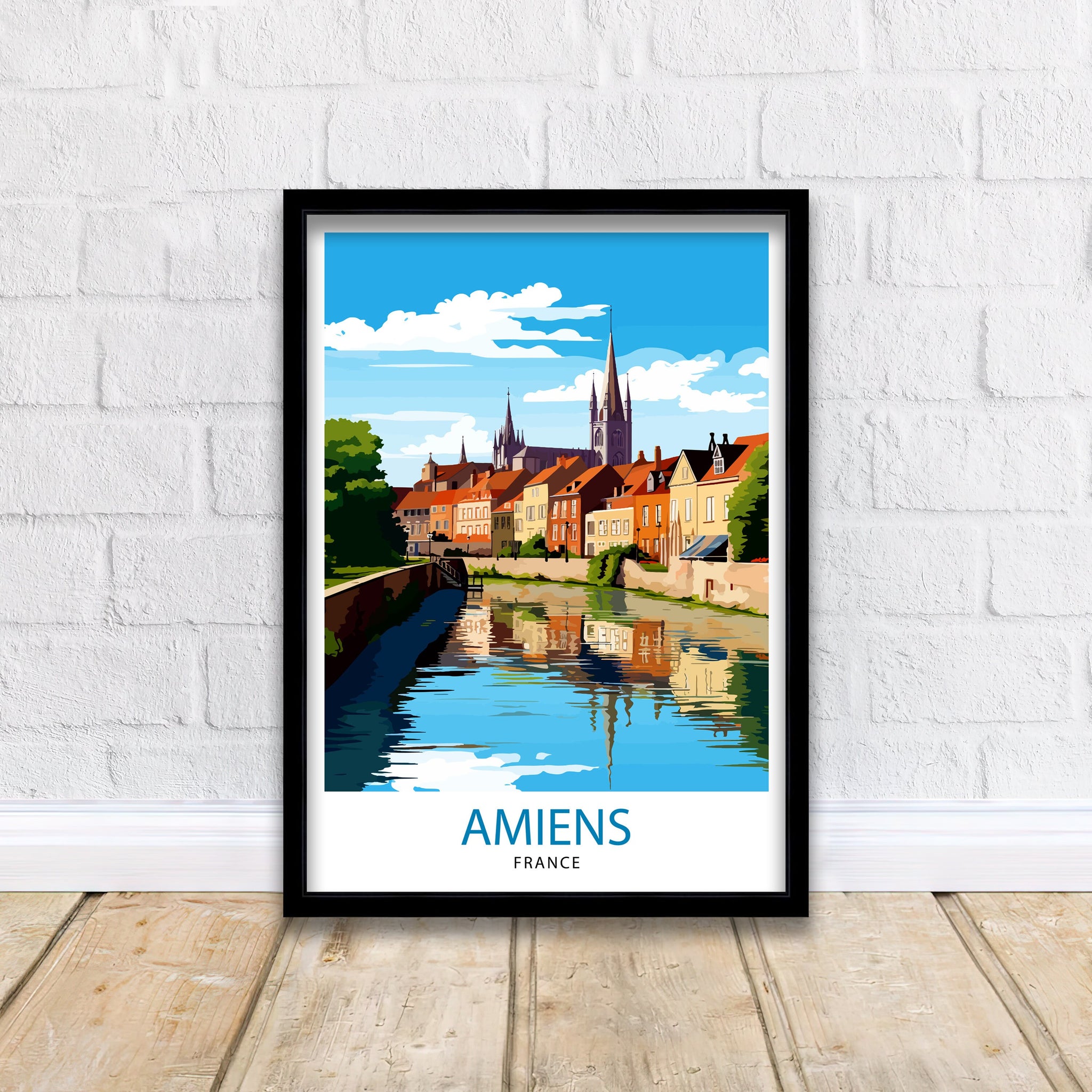 Amiens France Travel Print Amiens Wall Decor Amiens Poster France Travel Prints Amiens Art Print Amiens Illustration