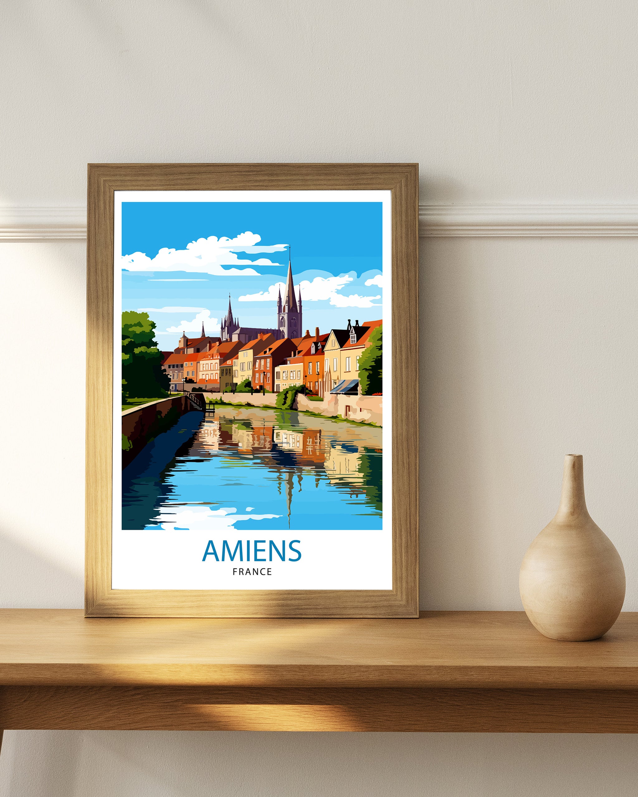 Amiens France Travel Print Amiens Wall Decor Amiens Poster France Travel Prints Amiens Art Print Amiens Illustration