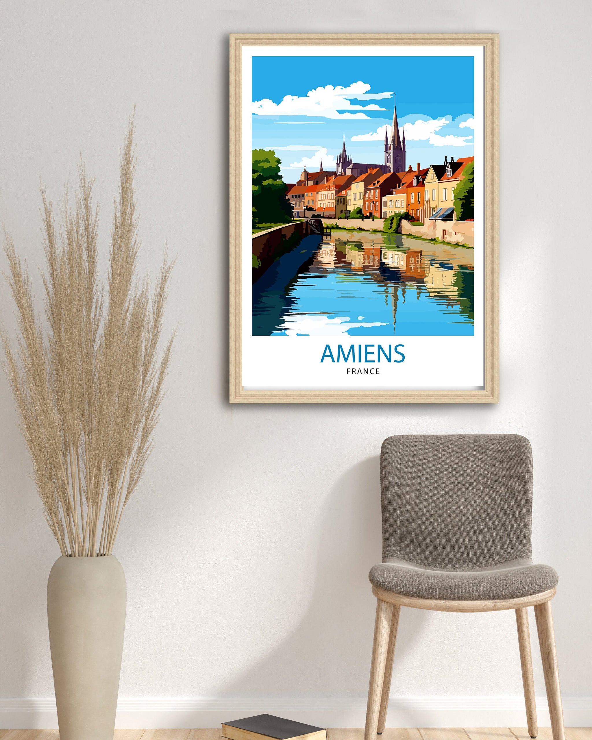 Amiens France Travel Print Amiens Wall Decor Amiens Poster France Travel Prints Amiens Art Print Amiens Illustration