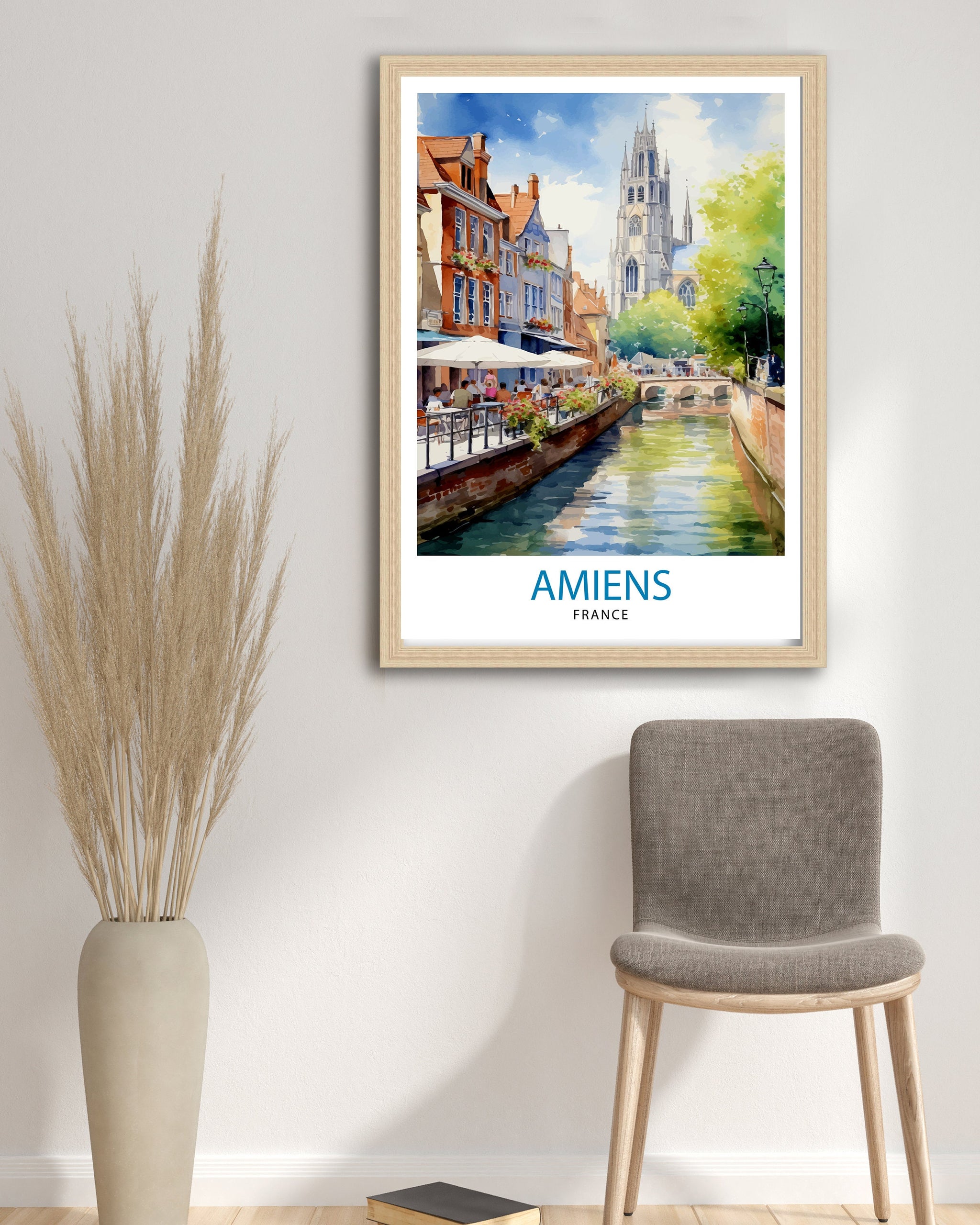 Amiens France Travel Print Amiens Wall Decor Amiens Poster France Travel Prints Amiens Art Print Amiens Illustration Amiens Wall Art
