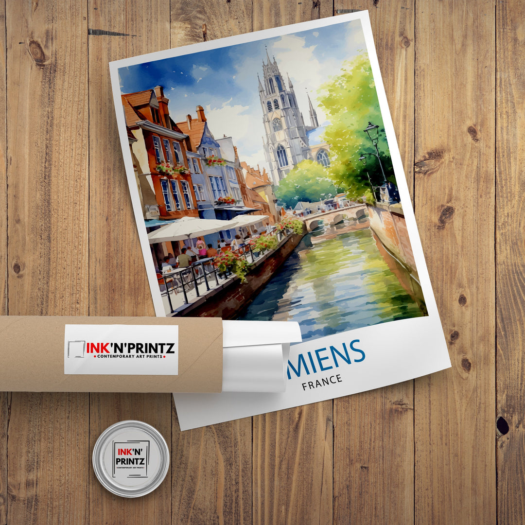 Amiens France Travel Poster Amiens