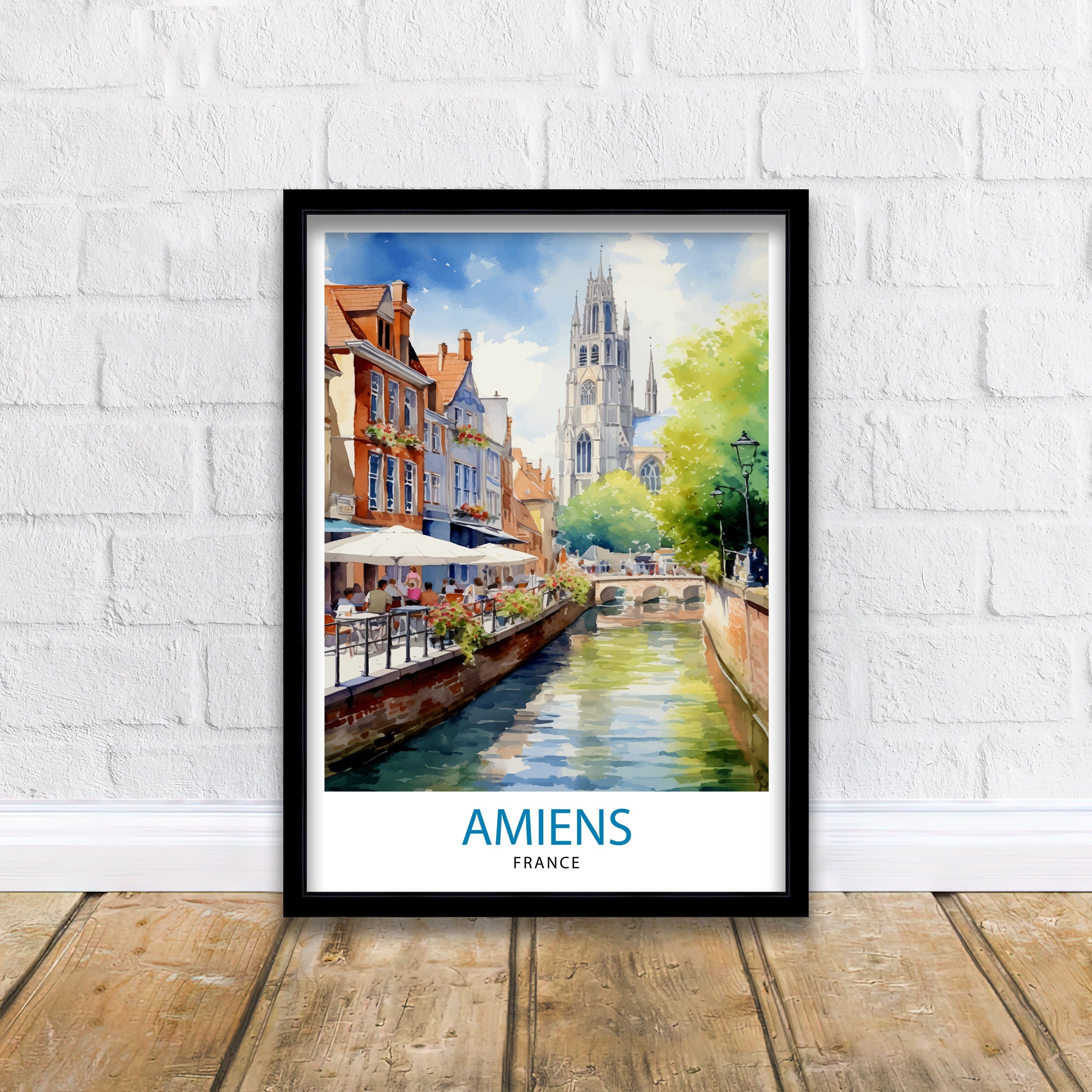 Amiens France Travel Print Amiens Wall Decor Amiens Poster France Travel Prints Amiens Art Print Amiens Illustration Amiens Wall Art