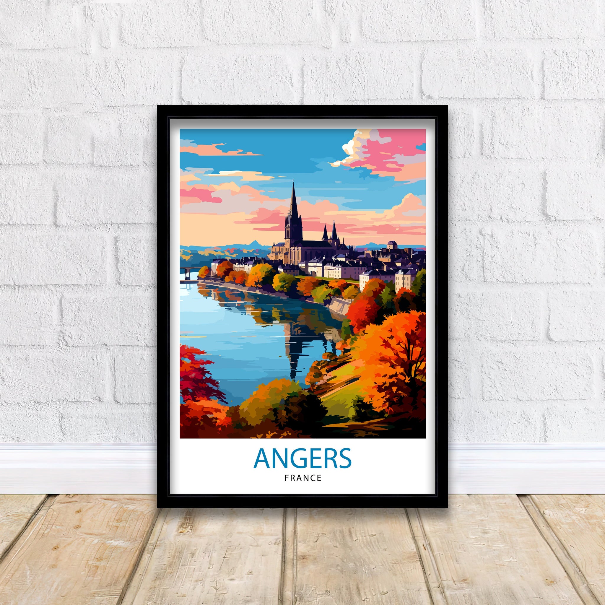 Angers France Travel Print Angers Wall Decor Angers Poster France Travel Prints Angers Art Print Angers Illustration Angers Wall Art