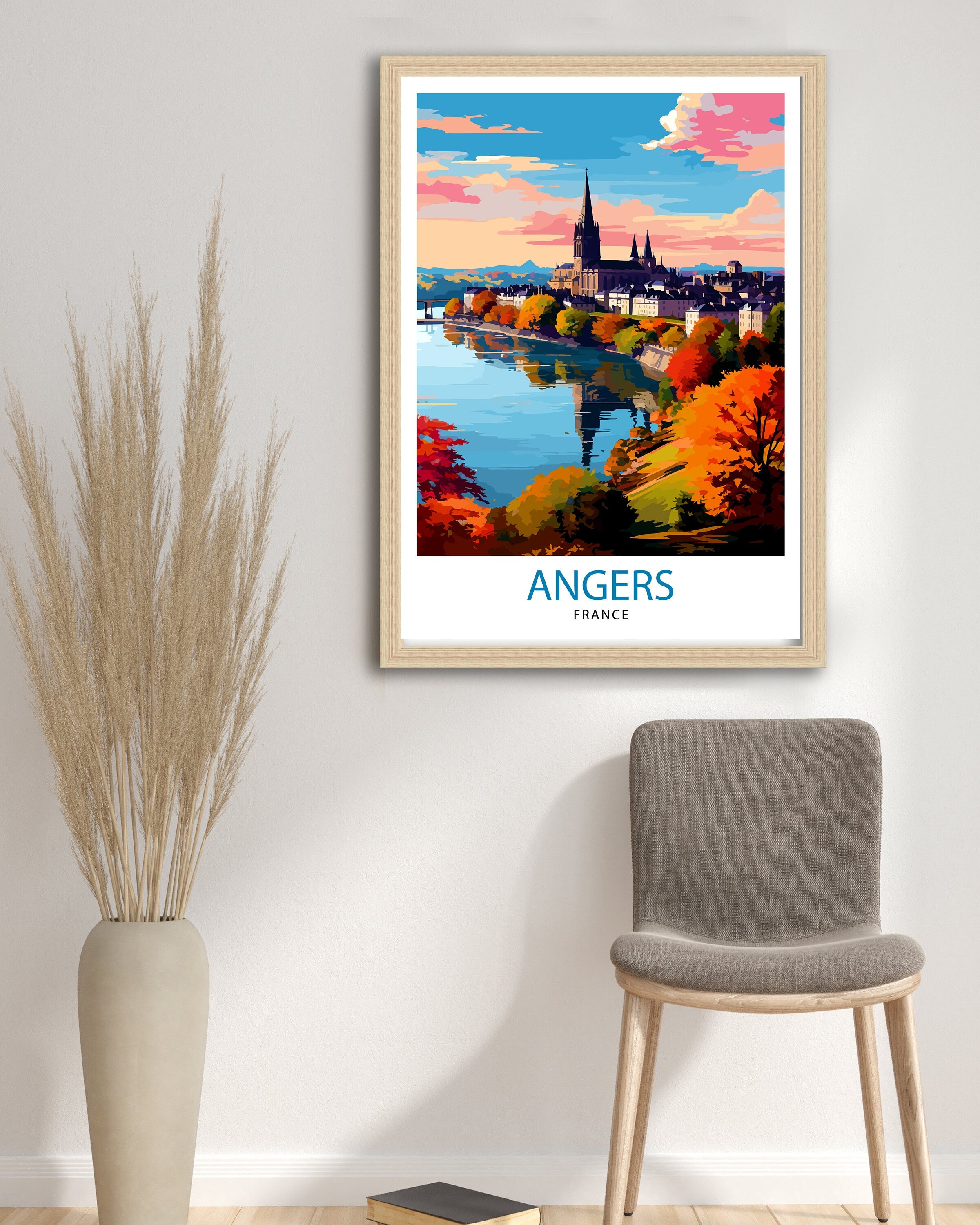 Angers France Travel Print Angers Wall Decor Angers Poster France Travel Prints Angers Art Print Angers Illustration Angers Wall Art