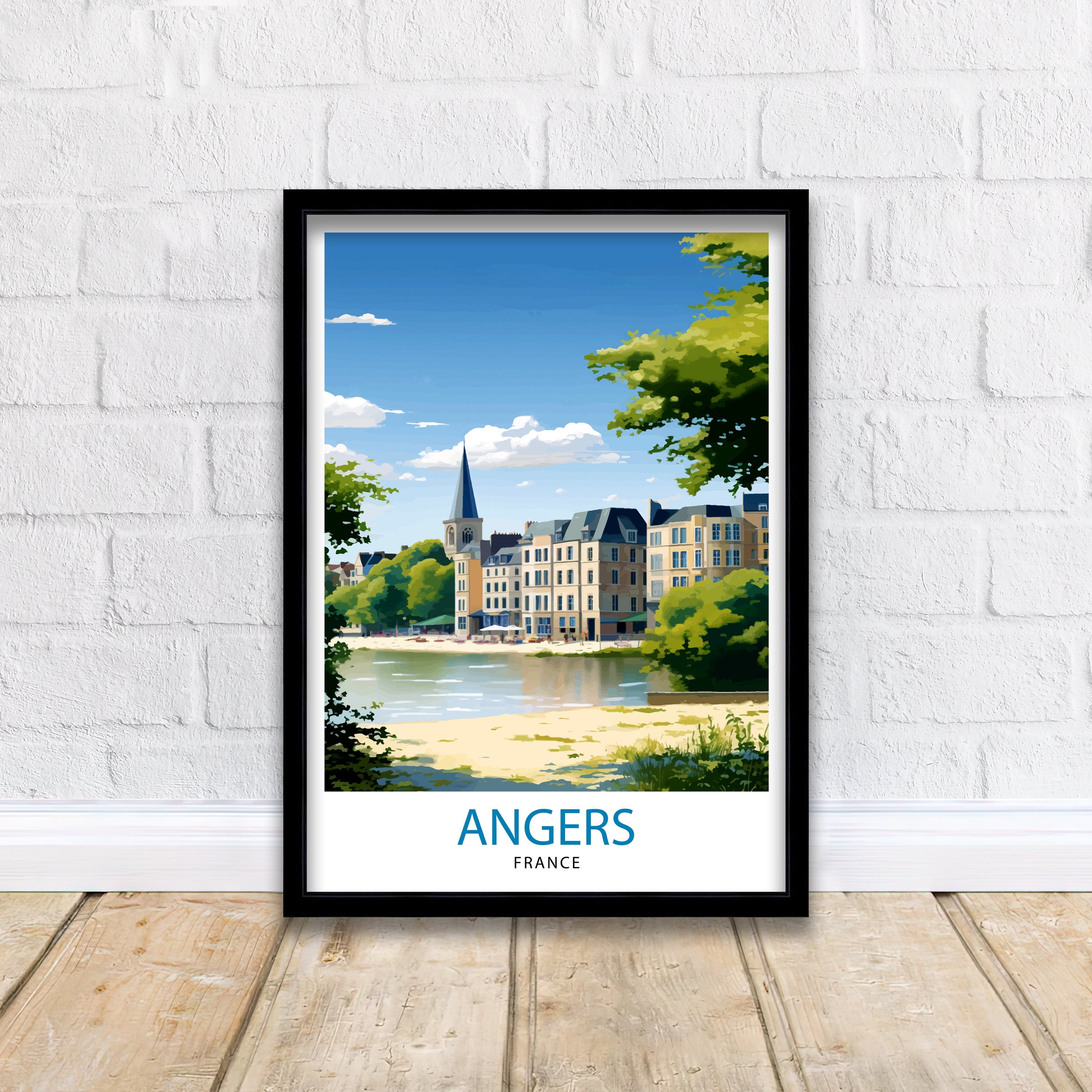 Angers France Travel Print Angers Wall Decor Angers Poster France Travel Prints Angers Art Print Angers Illustration Angers Wall Art