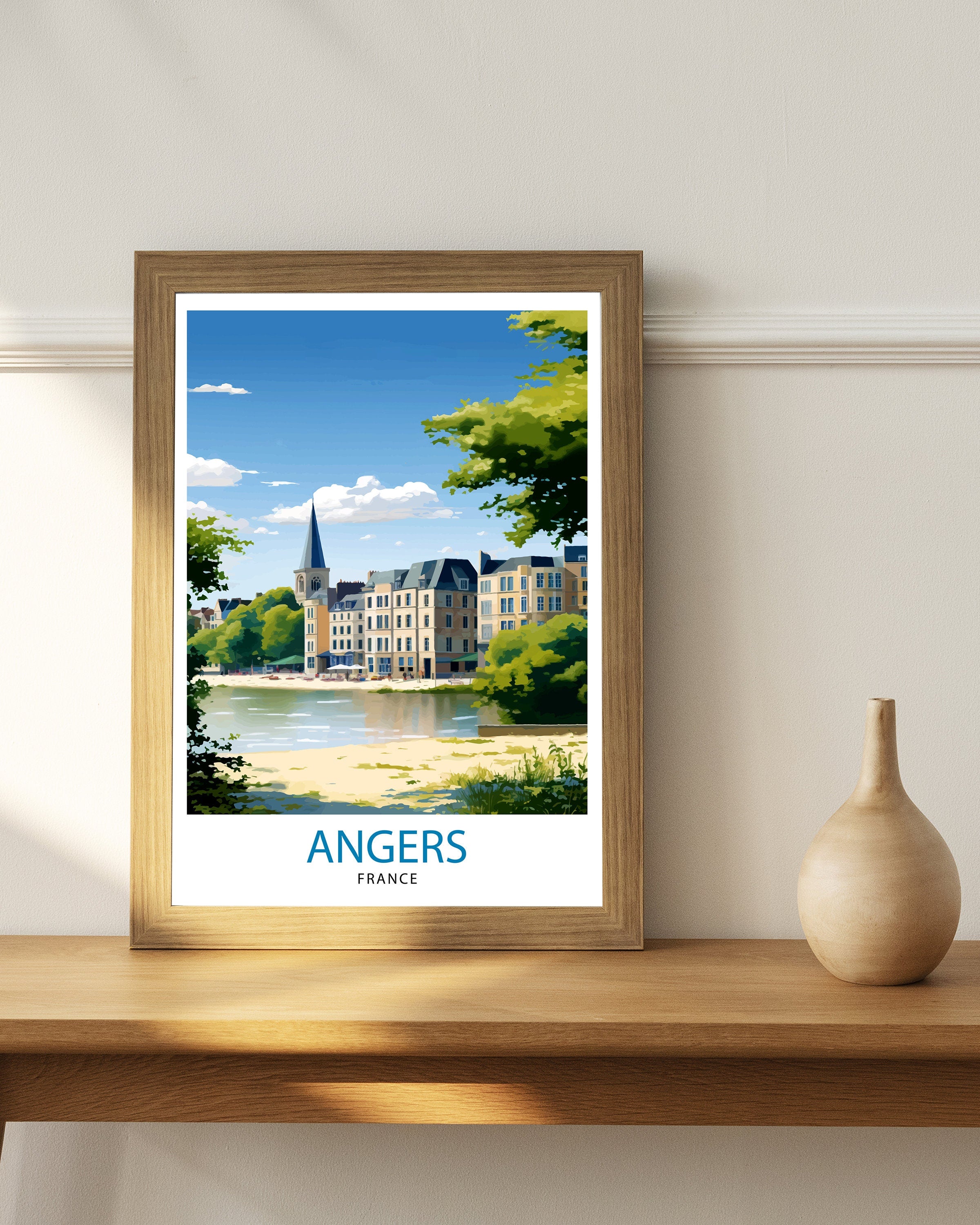 Angers France Travel Print Angers Wall Decor Angers Poster France Travel Prints Angers Art Print Angers Illustration Angers Wall Art