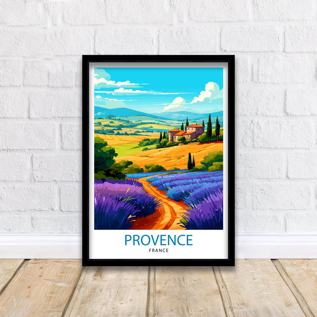 Provence France Travel Print Provence Wall Decor Provence Home Living Decor Provence France Illustration Travel Poster Gift for Provence