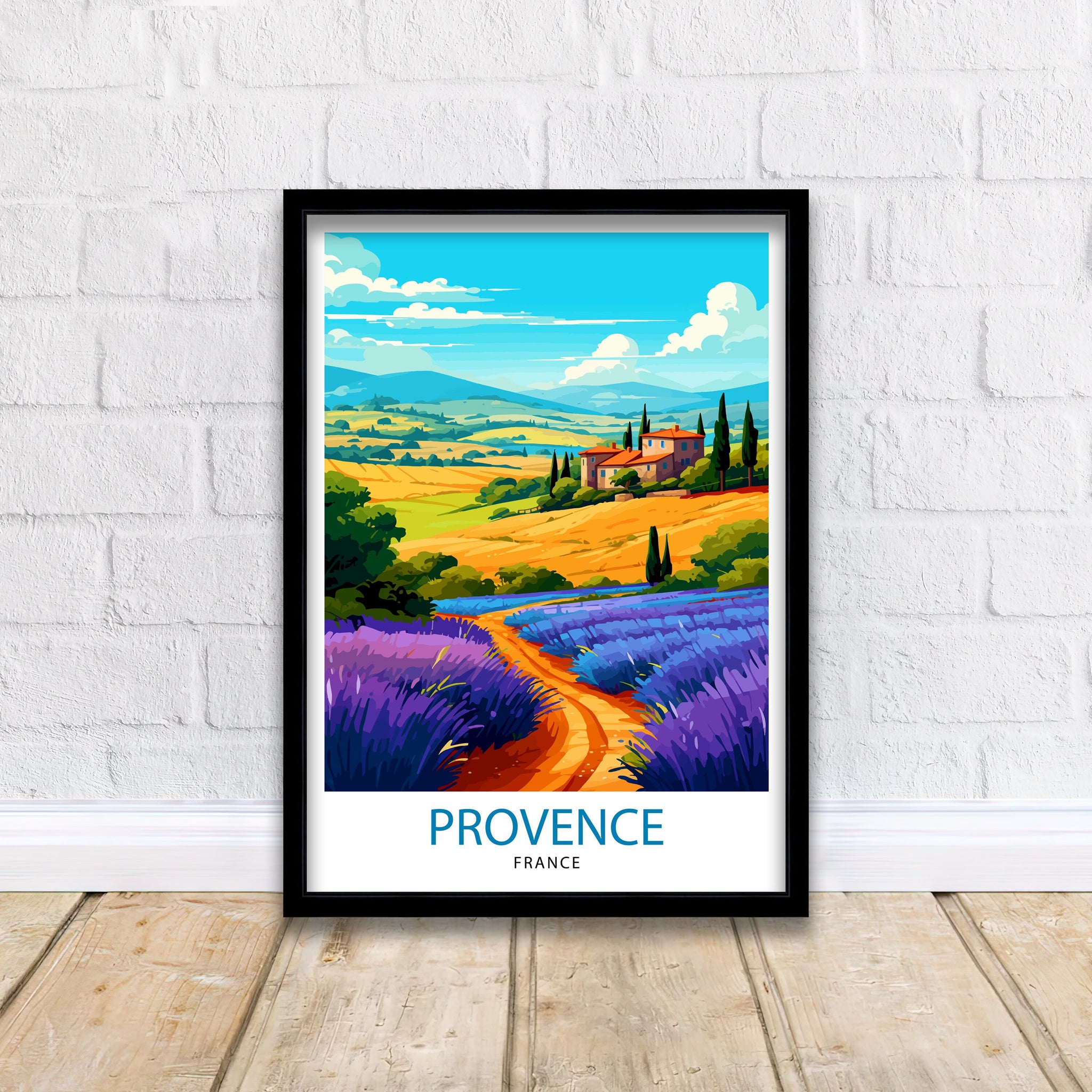 Provence France Travel Print Provence Wall Decor Provence Home Living Decor Provence France Illustration Travel Poster Gift for Provence