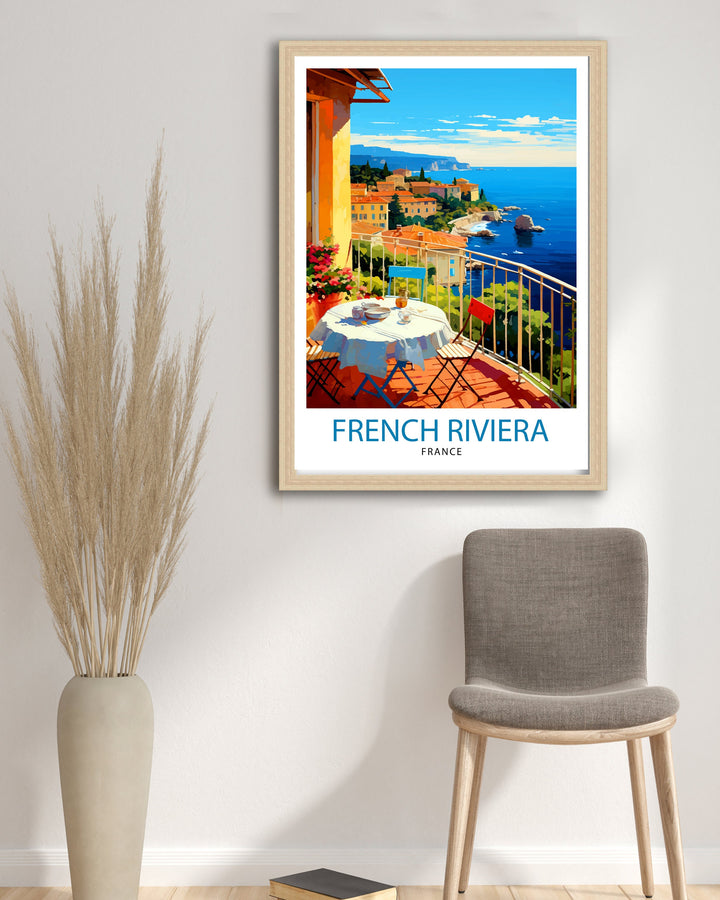 French Riviera Travel Print Riviera Wall Decor French Riviera Poster Mediterranean Travel Prints Riviera Art Print French Riviera