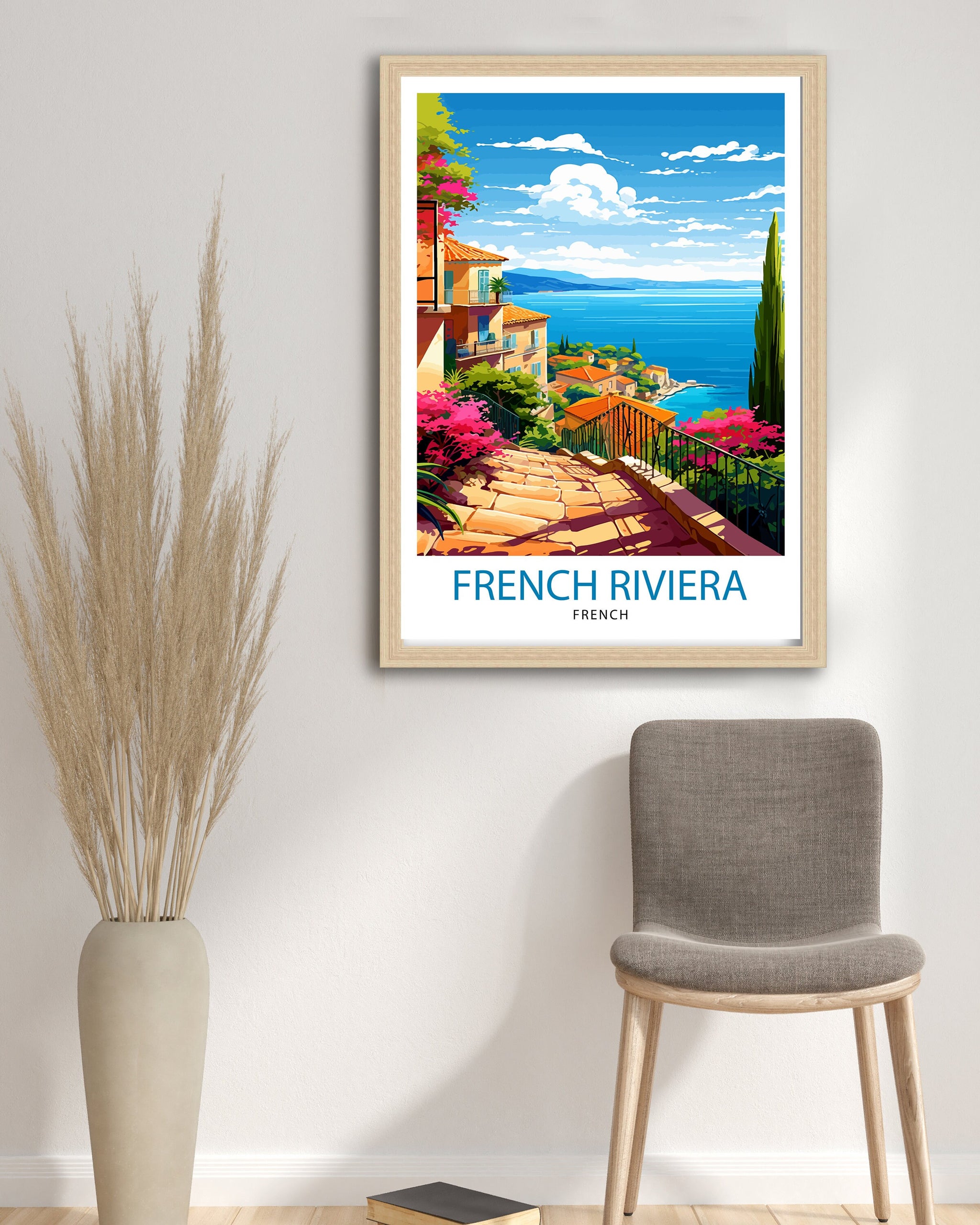 French Riviera Travel Print Riviera Wall Decor French Riviera Poster Mediterranean Travel Prints Riviera Art Print French Riviera