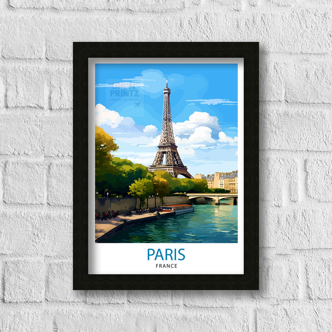 Paris France Travel Print Paris Wall Art Eiffel Tower Art France Travel Poster Paris Home Decor French Illustration Parisian Art Print