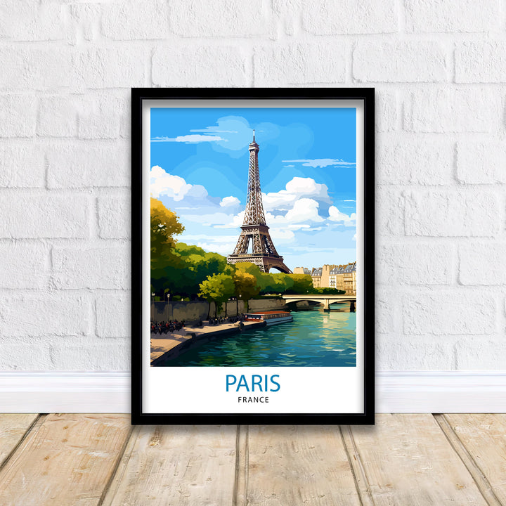 Paris France Travel Print Paris Wall Art Eiffel Tower Art France Travel Poster Paris Home Decor French Illustration Parisian Art Print