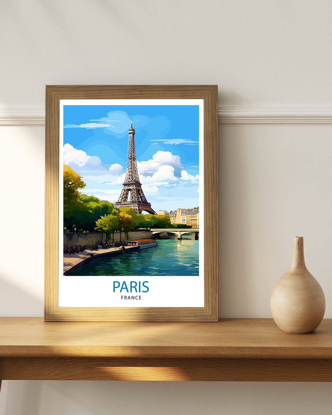 Paris France Travel Print Paris Wall Art Eiffel Tower Art France Travel Poster Paris Home Decor French Illustration Parisian Art Print