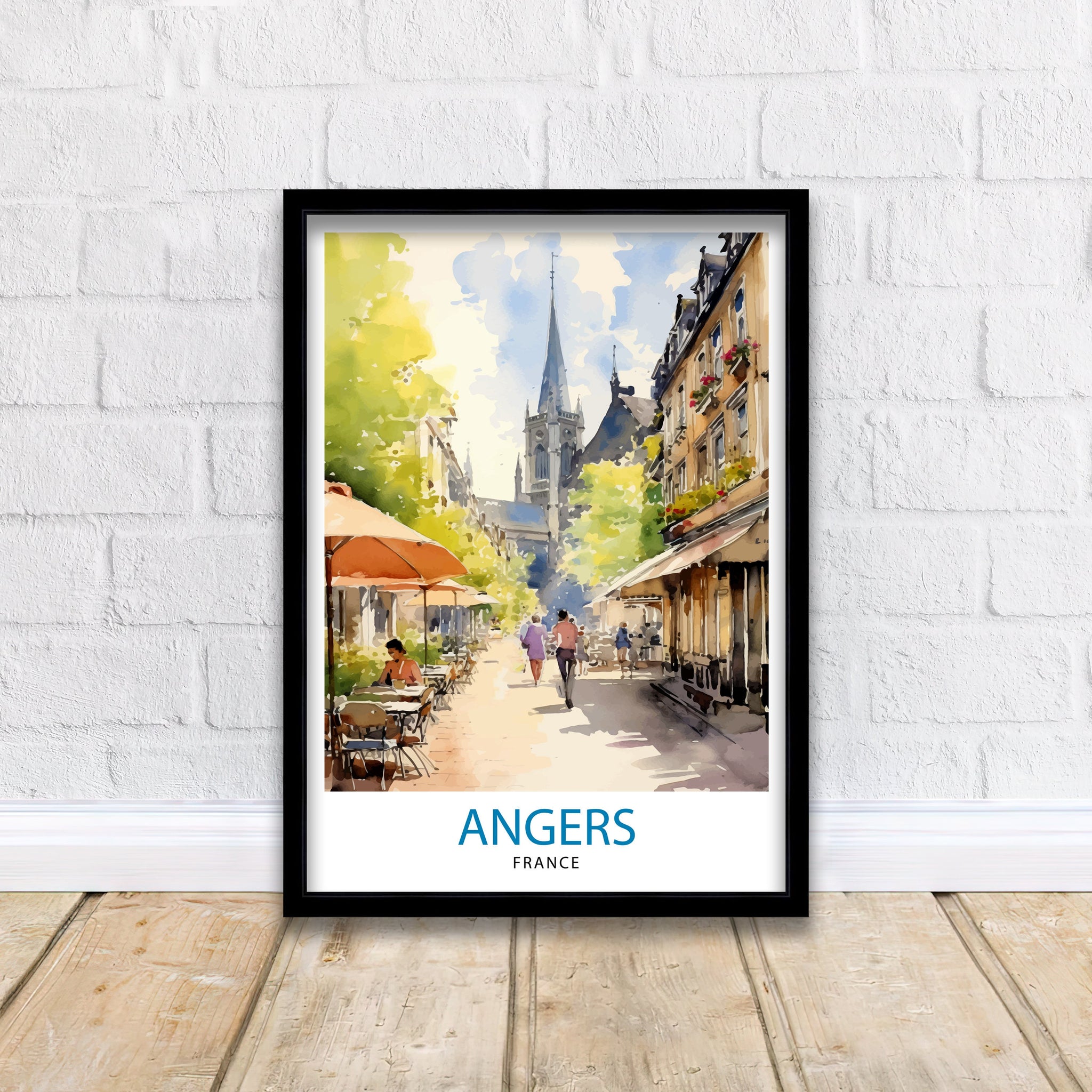 Angers France Travel Print Angers Wall Decor Angers Poster France Travel Prints Angers Art Print Angers Illustration Angers Wall Art