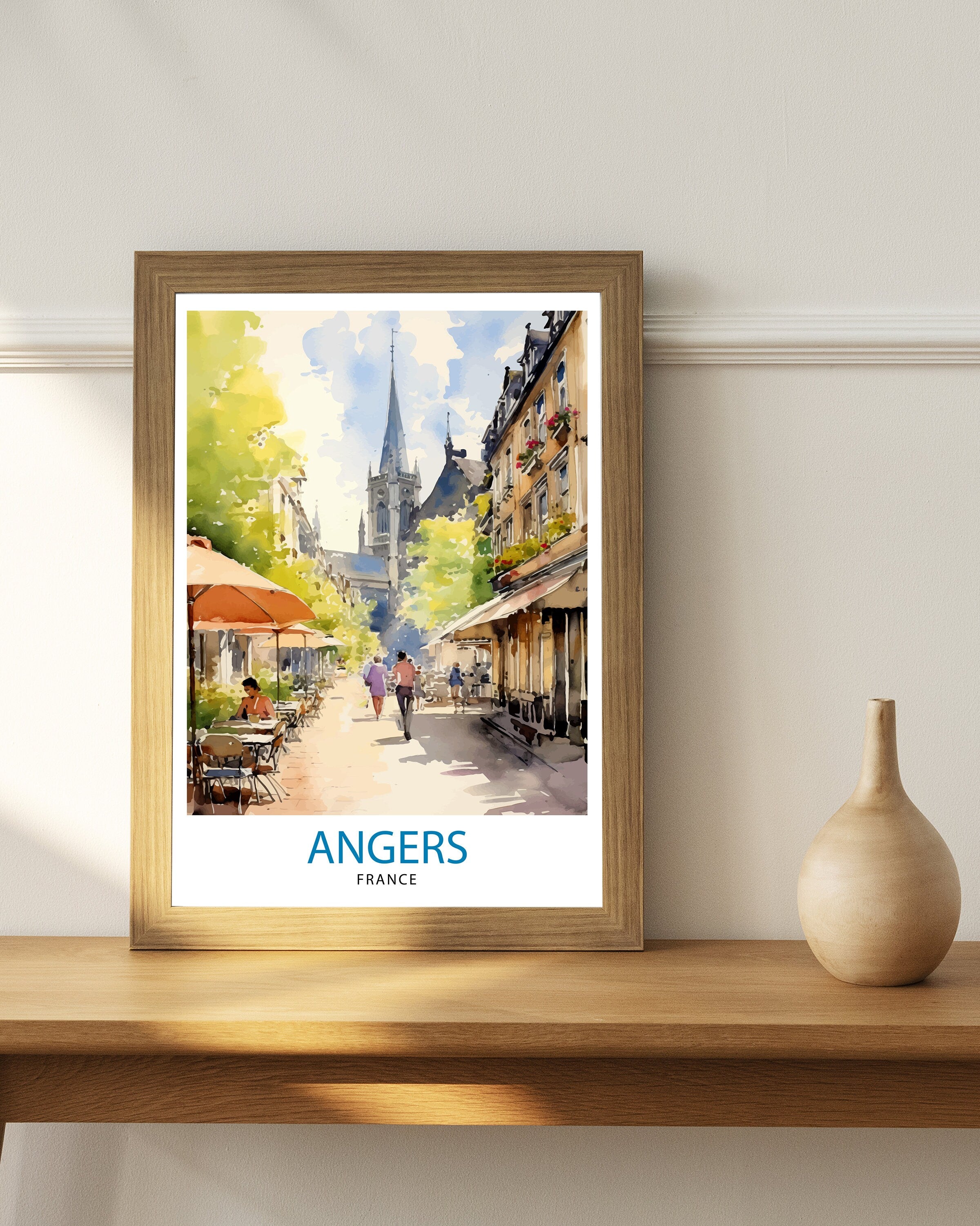 Angers France Travel Print Angers Wall Decor Angers Poster France Travel Prints Angers Art Print Angers Illustration Angers Wall Art