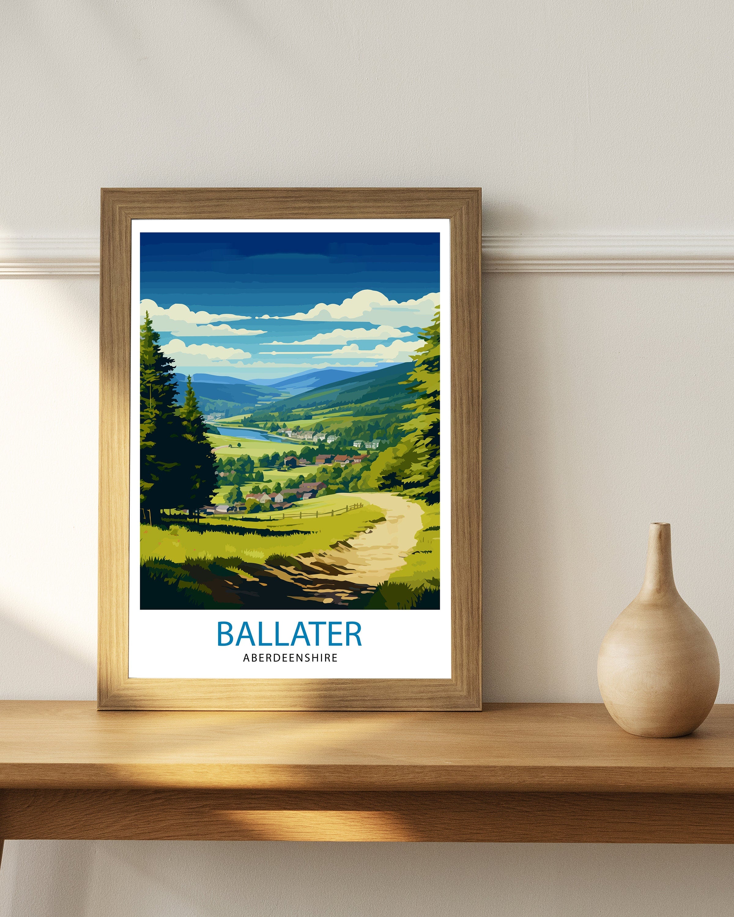 Ballater Aberdeenshire Travel Print Ballater Wall Decor Ballater Poster Aberdeenshire Travel Prints Ballater Art Print Ballater Illustration